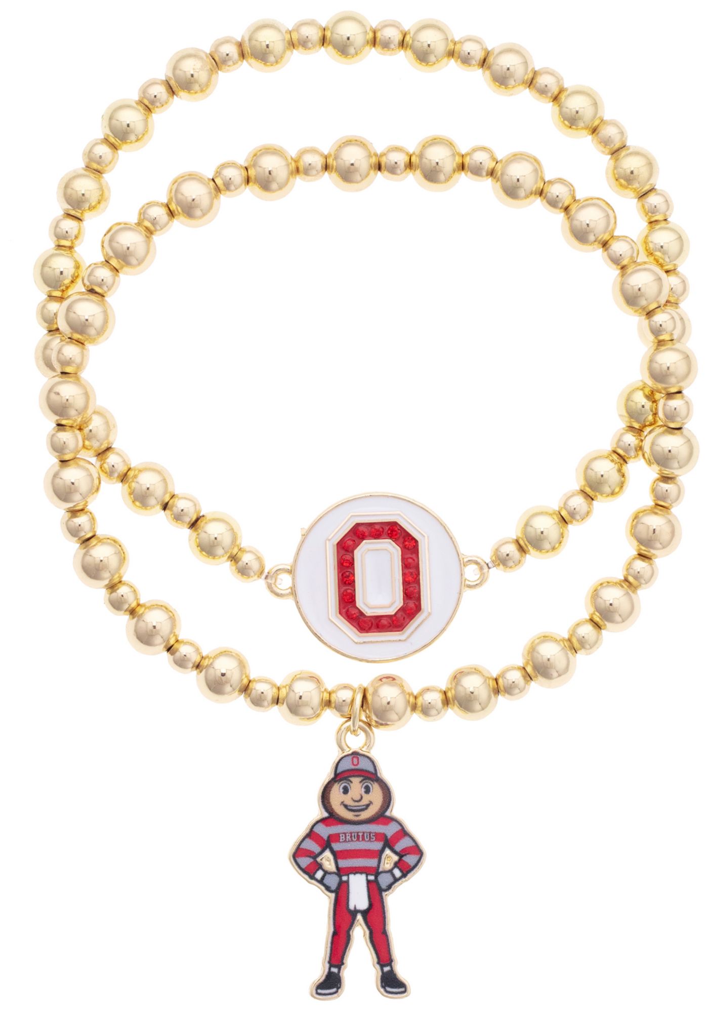 Canvas Style Women's Ohio State Buckeyes Ball Bead Bracelet Set of 2