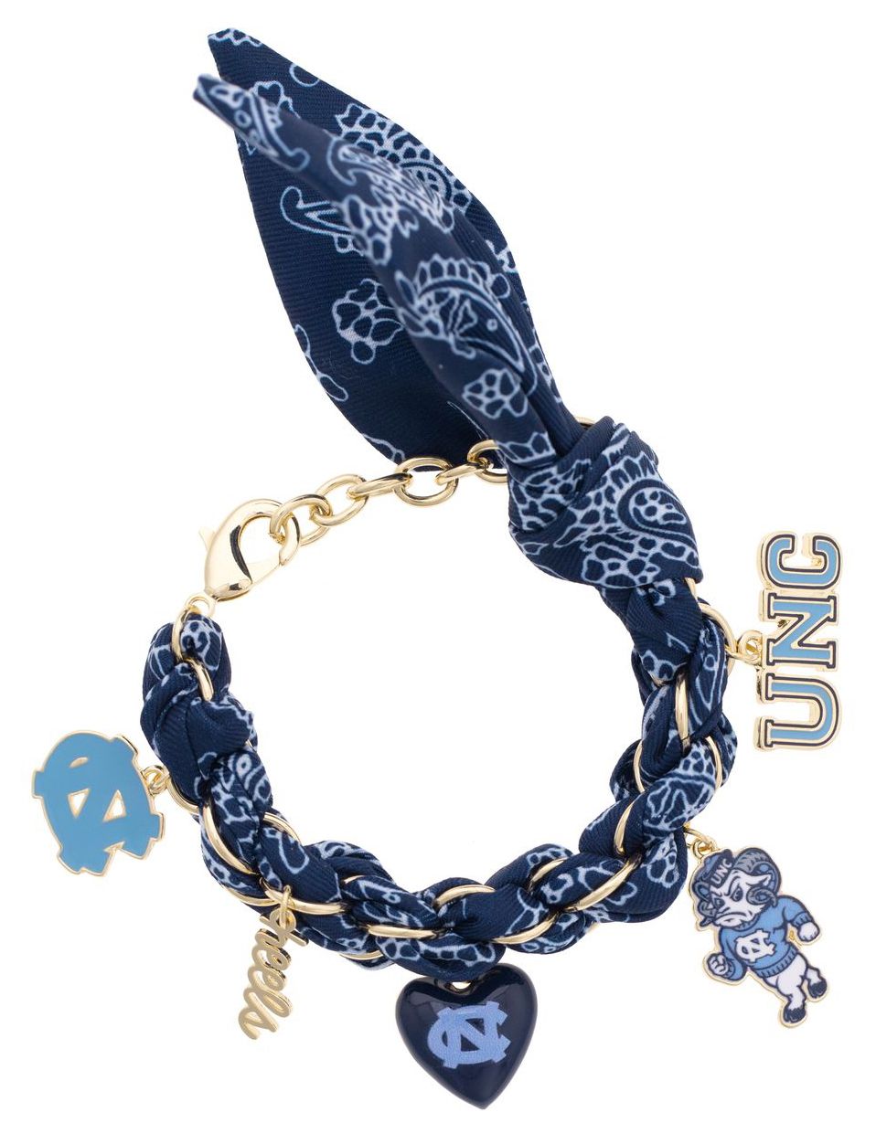 Canvas Style Women's North Carolina Tarheels Bandana Charm Bracelet