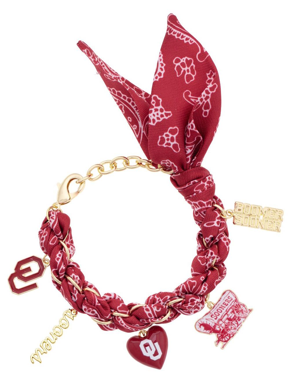 Canvas Style Women's Oklahoma Sooners Bandana Charm Bracelet