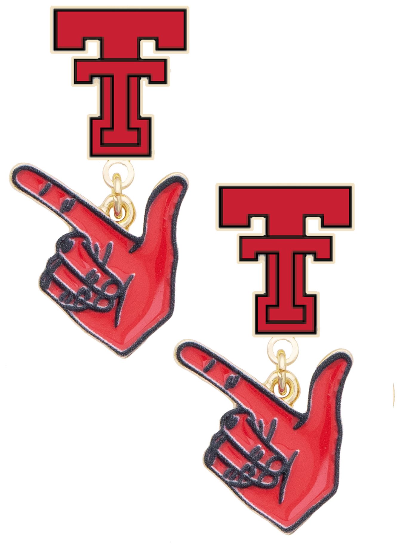 Canvas Style Women's Texas Tech Red Raiders Enamel Drop Earrings
