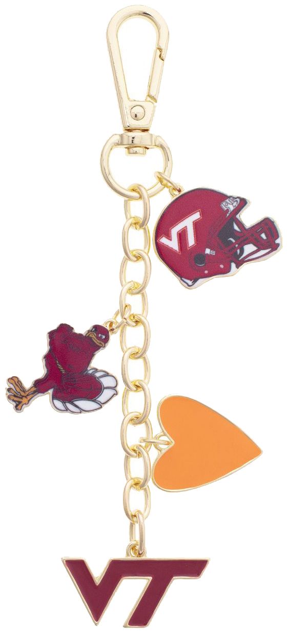 Canvas Style Women's Virginia Tech Hokies Heart Cluster Bag Charm