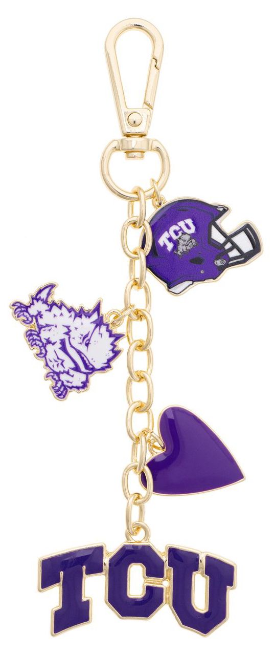 Canvas Style Women's TCU Horned Frogs Heart Cluster Bag Charm