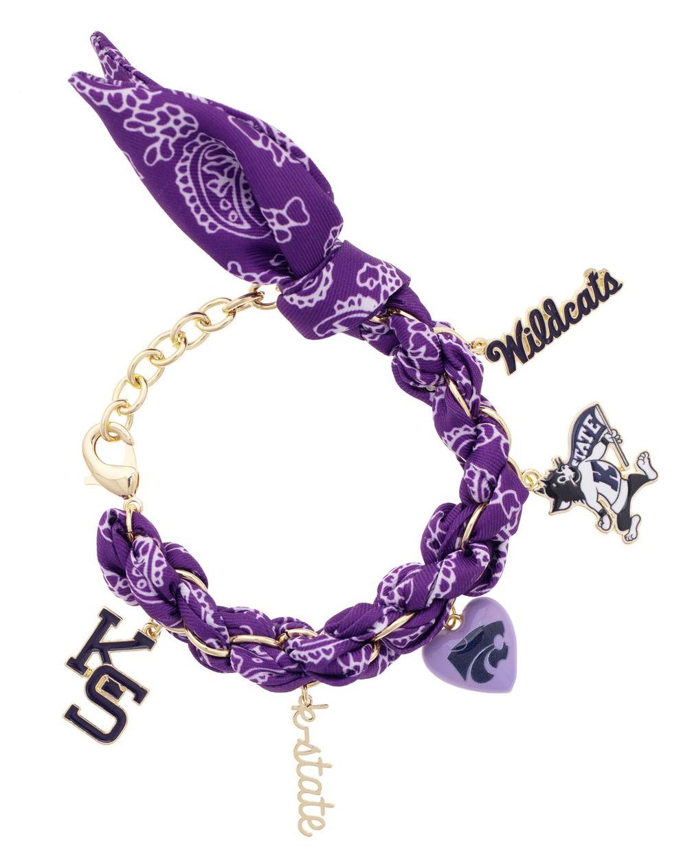 Canvas Style Women's Kansas State Wildcats Bandana Charm Bracelet
