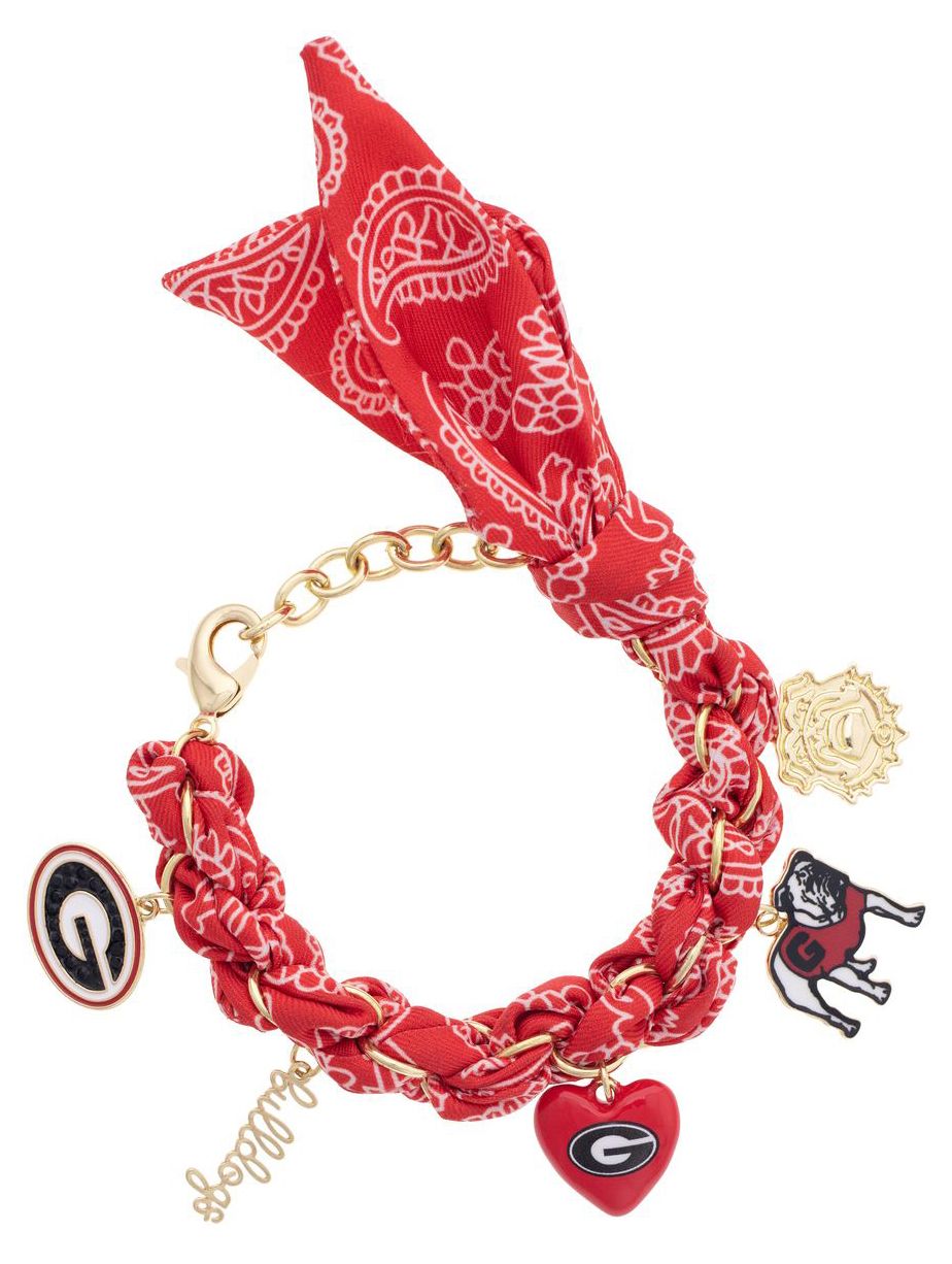 Canvas Style Women's Georgia Bulldogs Bandana Charm Bracelet