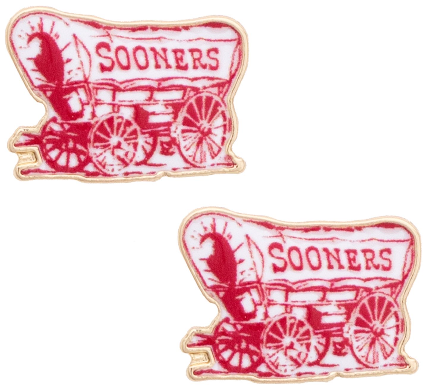 Canvas Style Women's Oklahoma Sooners Enamel Icon Stud Earrings