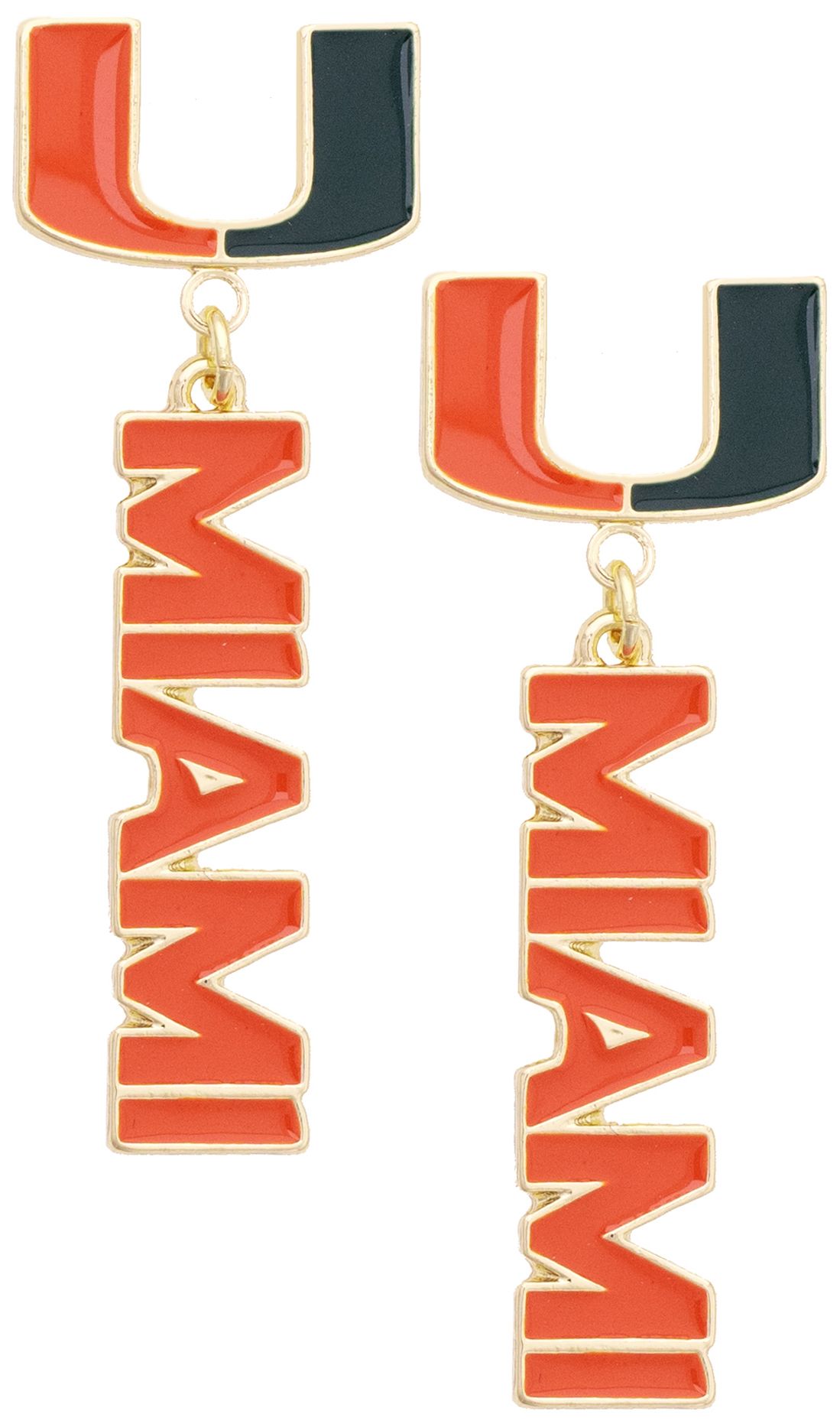 Canvas Style Women's Miami Hurricanes Enamel Drop Earrings