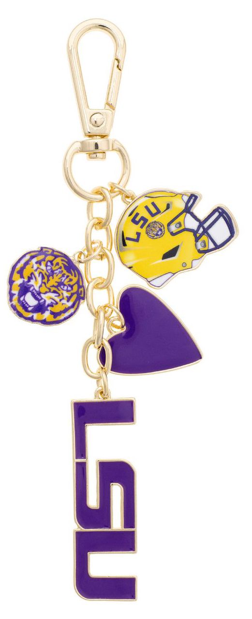 Canvas Style Women's LSU Tigers Heart Cluster Bag Charm