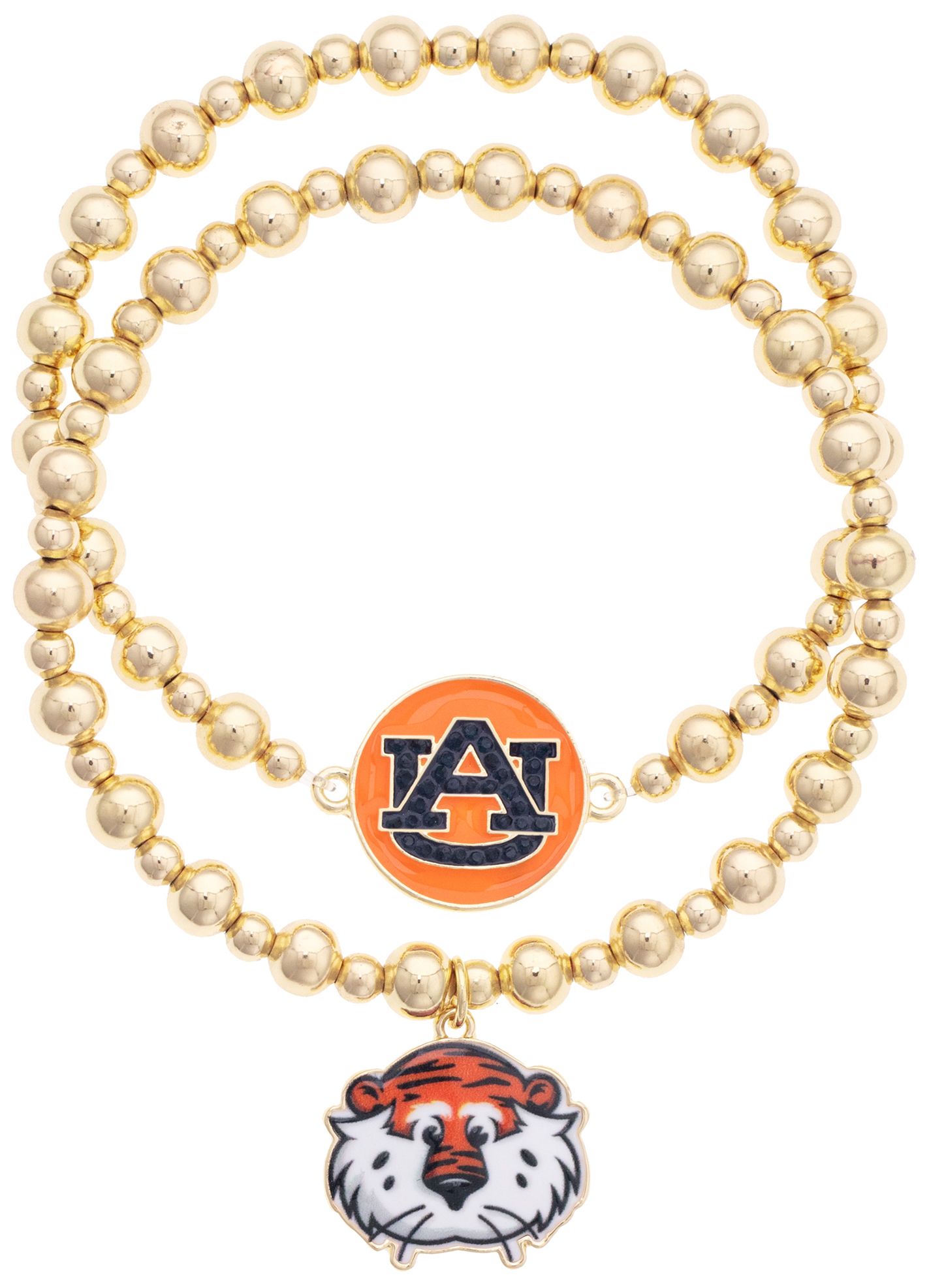 Canvas Style Women's Auburn Tigers Ball Bead Bracelet Set of 2