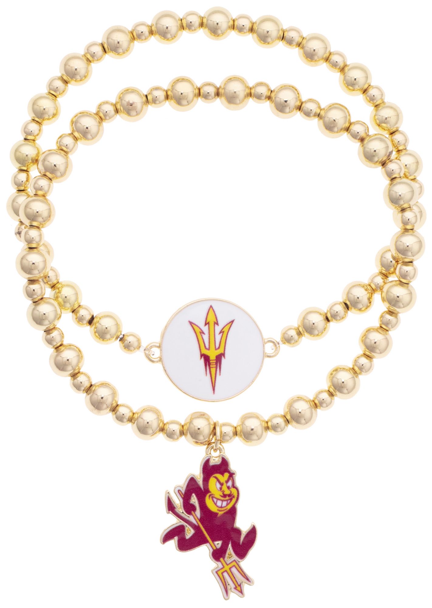 Canvas Style Women's Arizona State Sun Devils Ball Bead Bracelet Set of 2