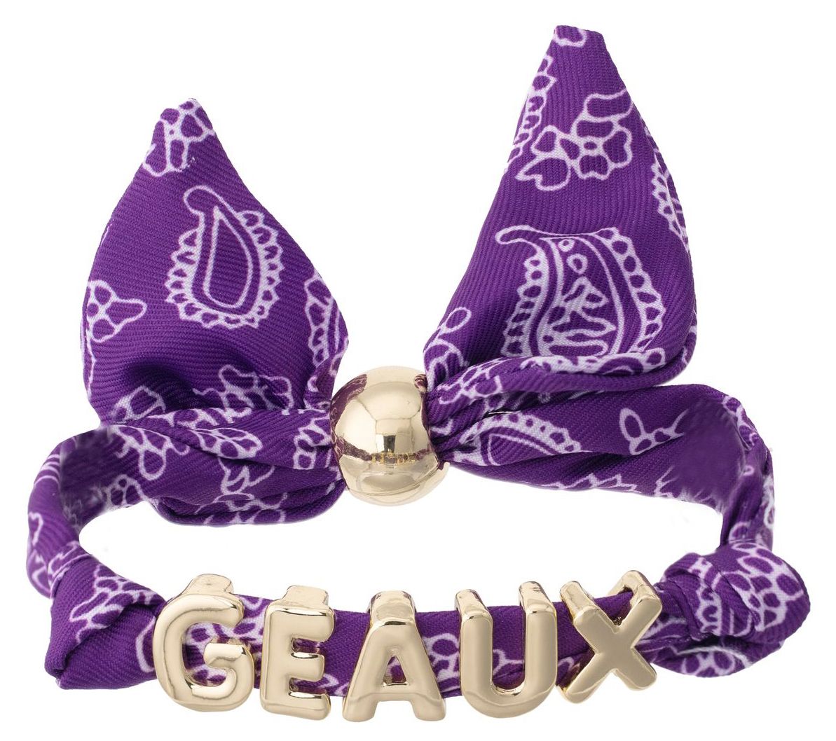 Canvas Style Women's LSU Tigers Bandana Slider Bracelet
