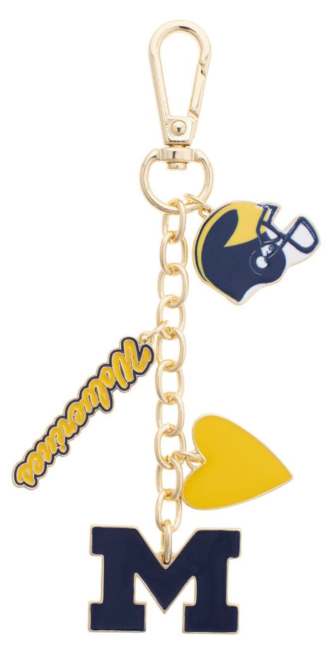 Canvas Style Women's Michigan Wolverines Heart Cluster Bag Charm