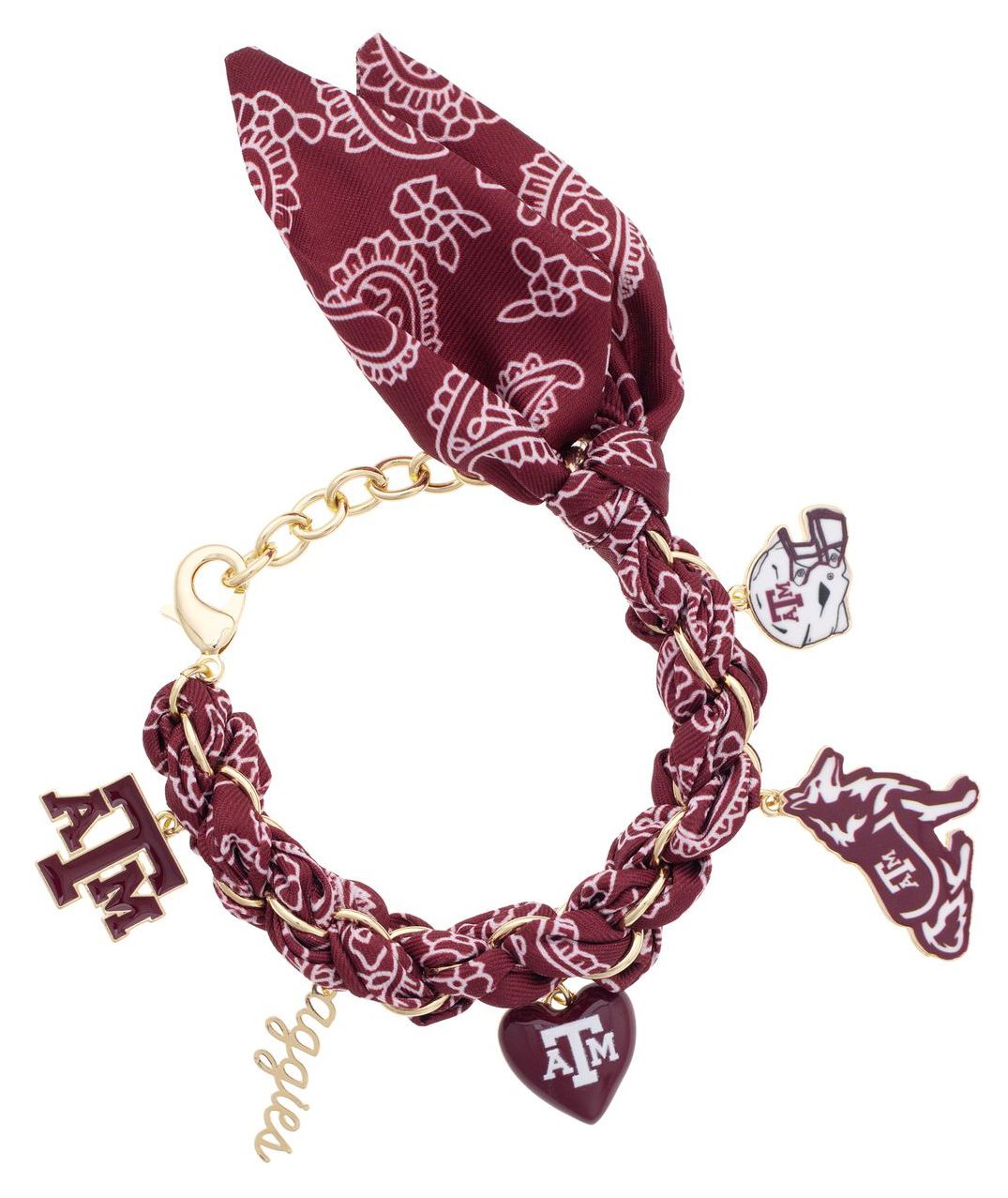 Canvas Style Women's Texas A&amp;M Aggies Bandana Charm Bracelet