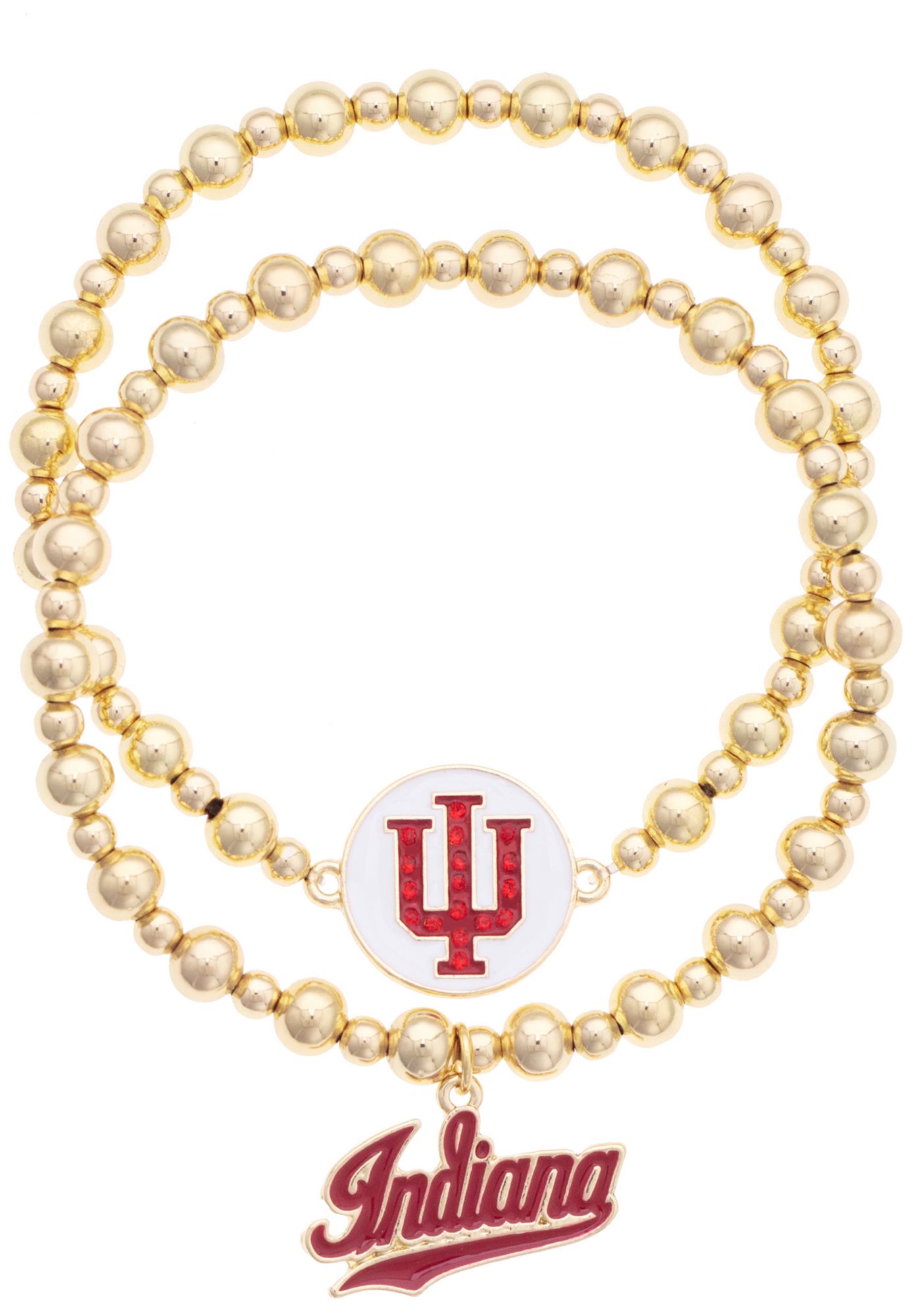 Canvas Style Women's Indiana Hoosiers Ball Bead Bracelet Set of 2