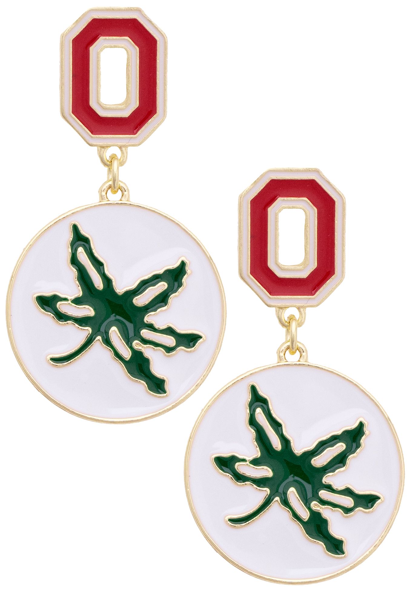 Canvas Style Women's Ohio State Buckeyes Enamel Drop Earrings