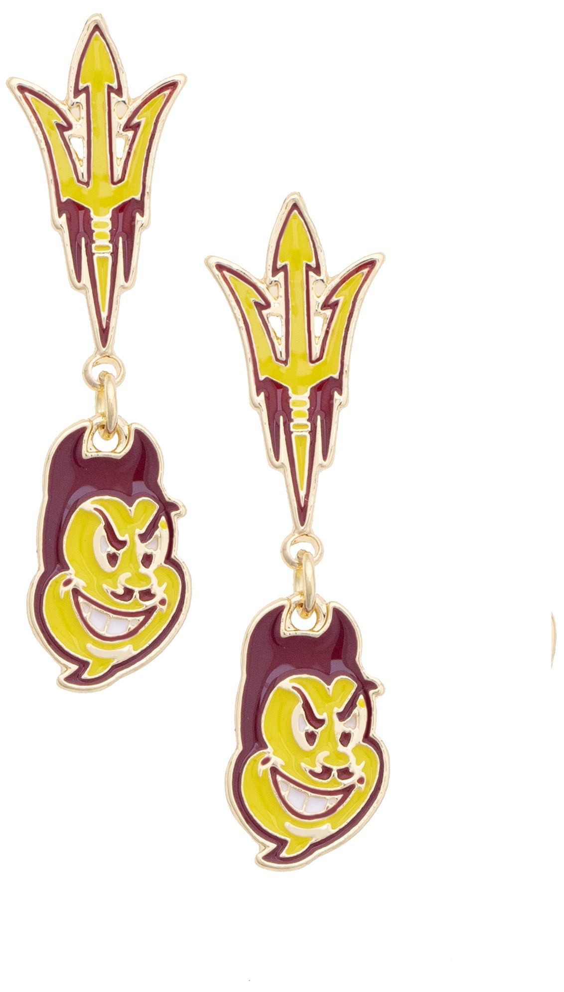Canvas Style Women's Arizona State Sun Devils Enamel Drop Earrings