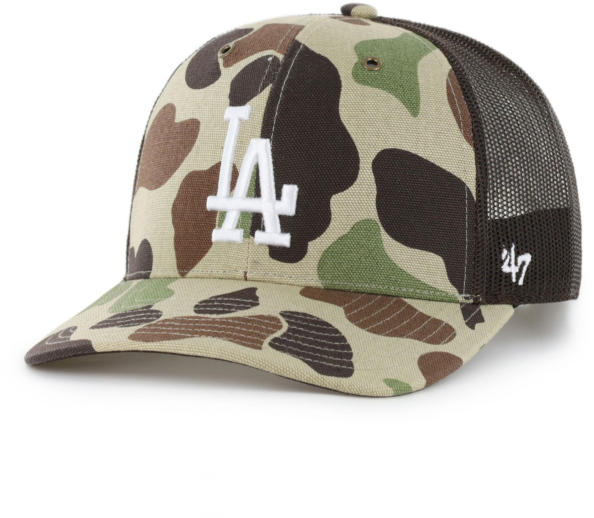 Carhartt x '47 Adult Los Angeles Dodgers Duck Camo Adjustable Trucker Hat