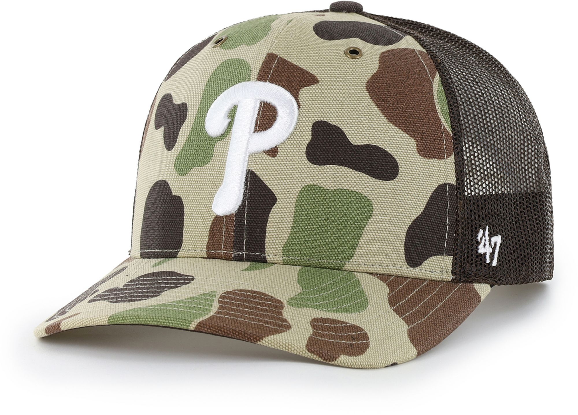 Carhartt x '47 Adult Philadelphia Phillies Duck Camo Adjustable Trucker Hat