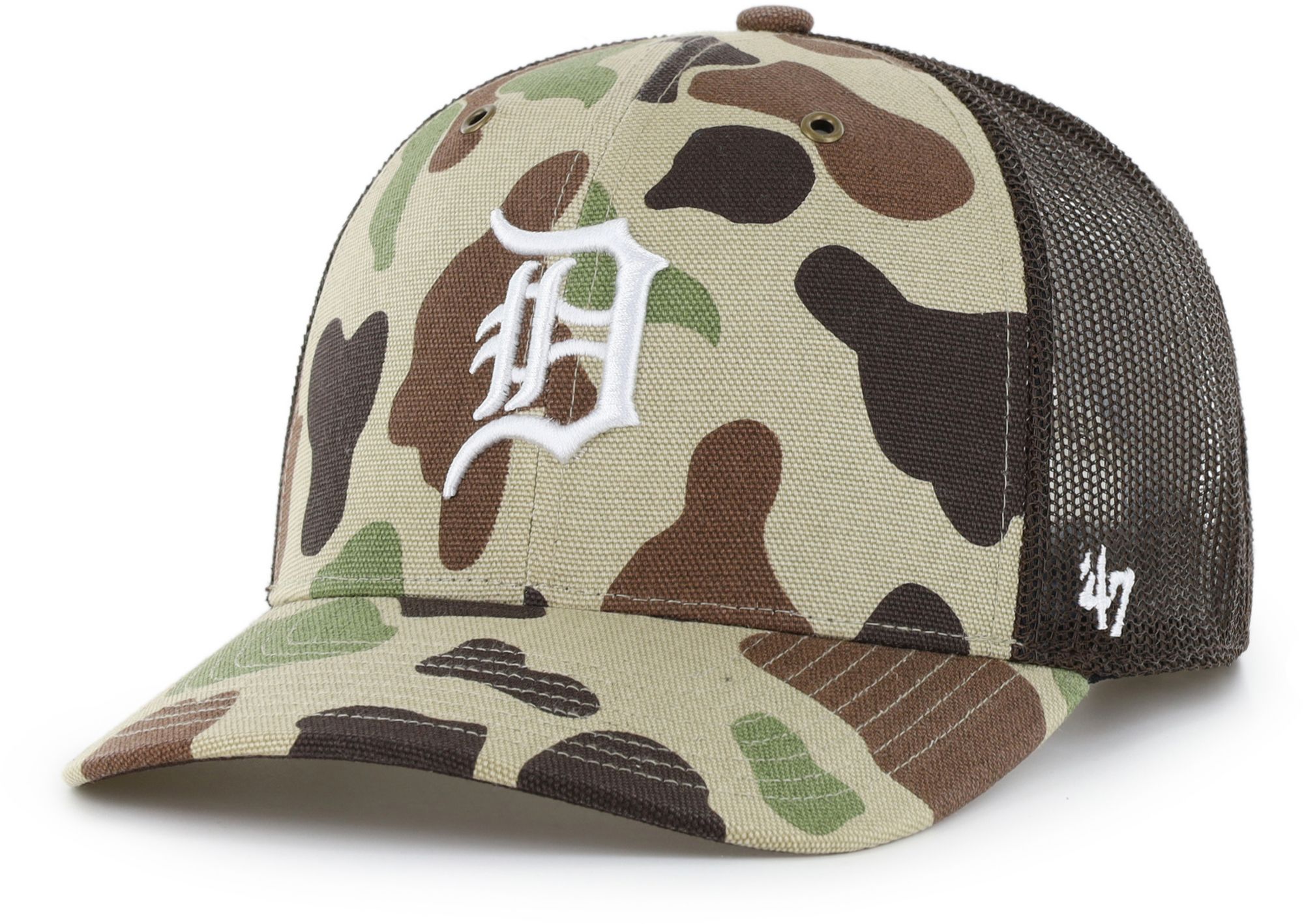 Carhartt x '47 Adult Detroit Tigers Duck Camo Adjustable Trucker Hat