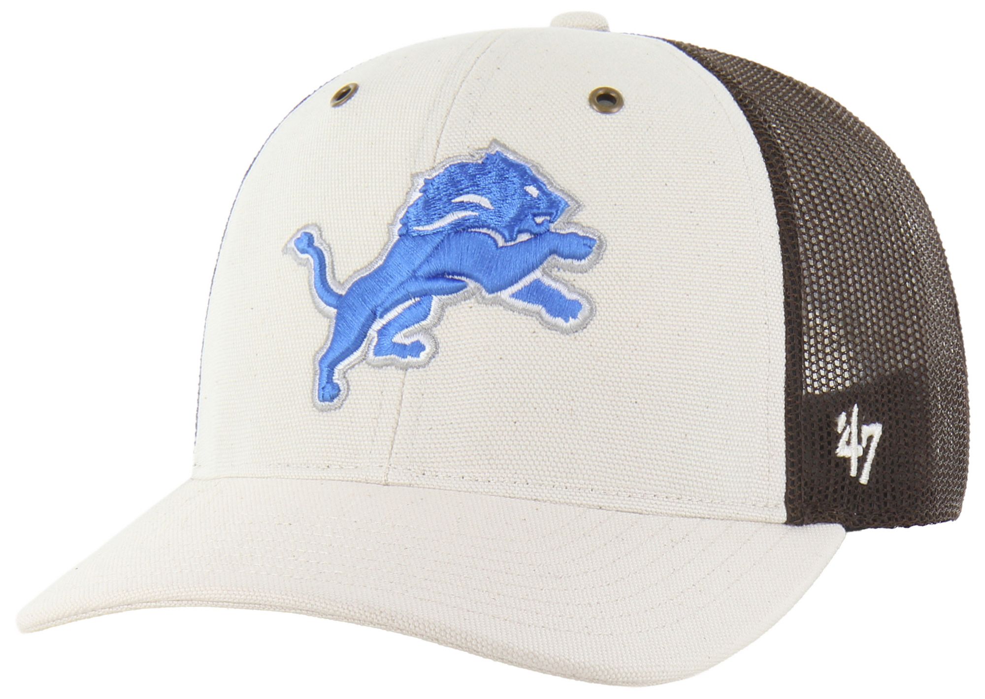 Carhartt x '47 Adult Detroit Lions Natural Undyed Adjustable Trucker Hat