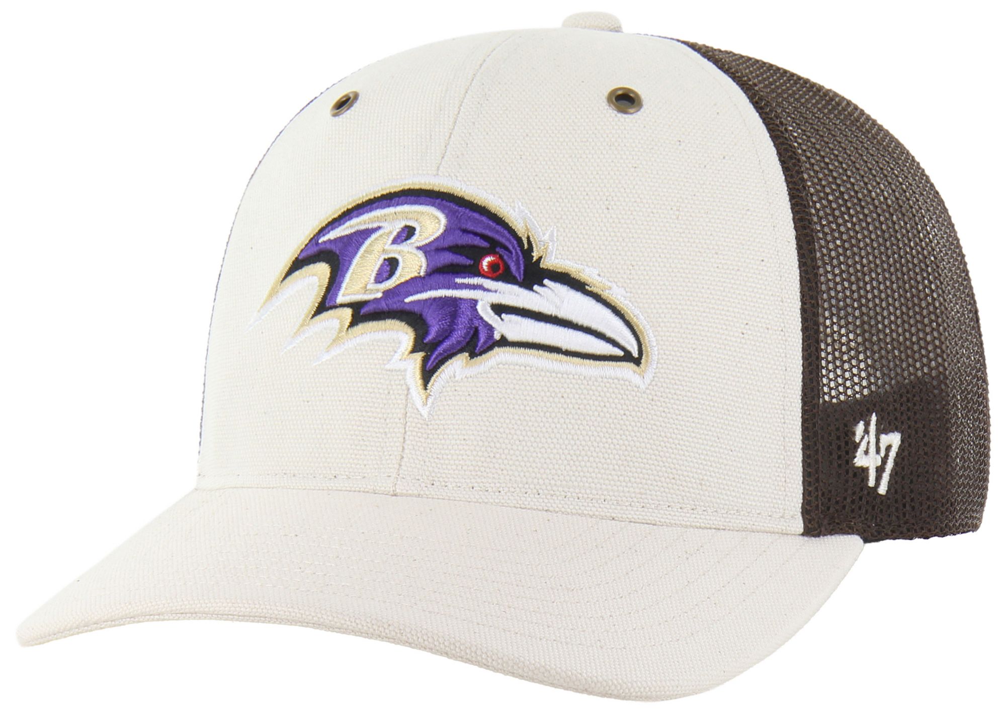Carhartt x '47 Adult Baltimore Ravens Natural Undyed Adjustable Trucker Hat