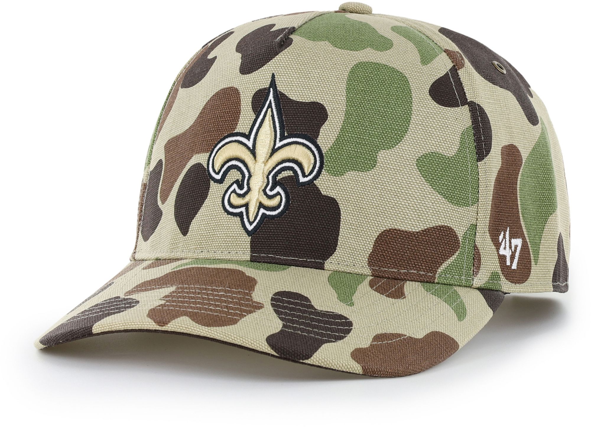 Carhartt x '47 Adult New Orleans Saints Duck Camo Hitch Adjustable Hat