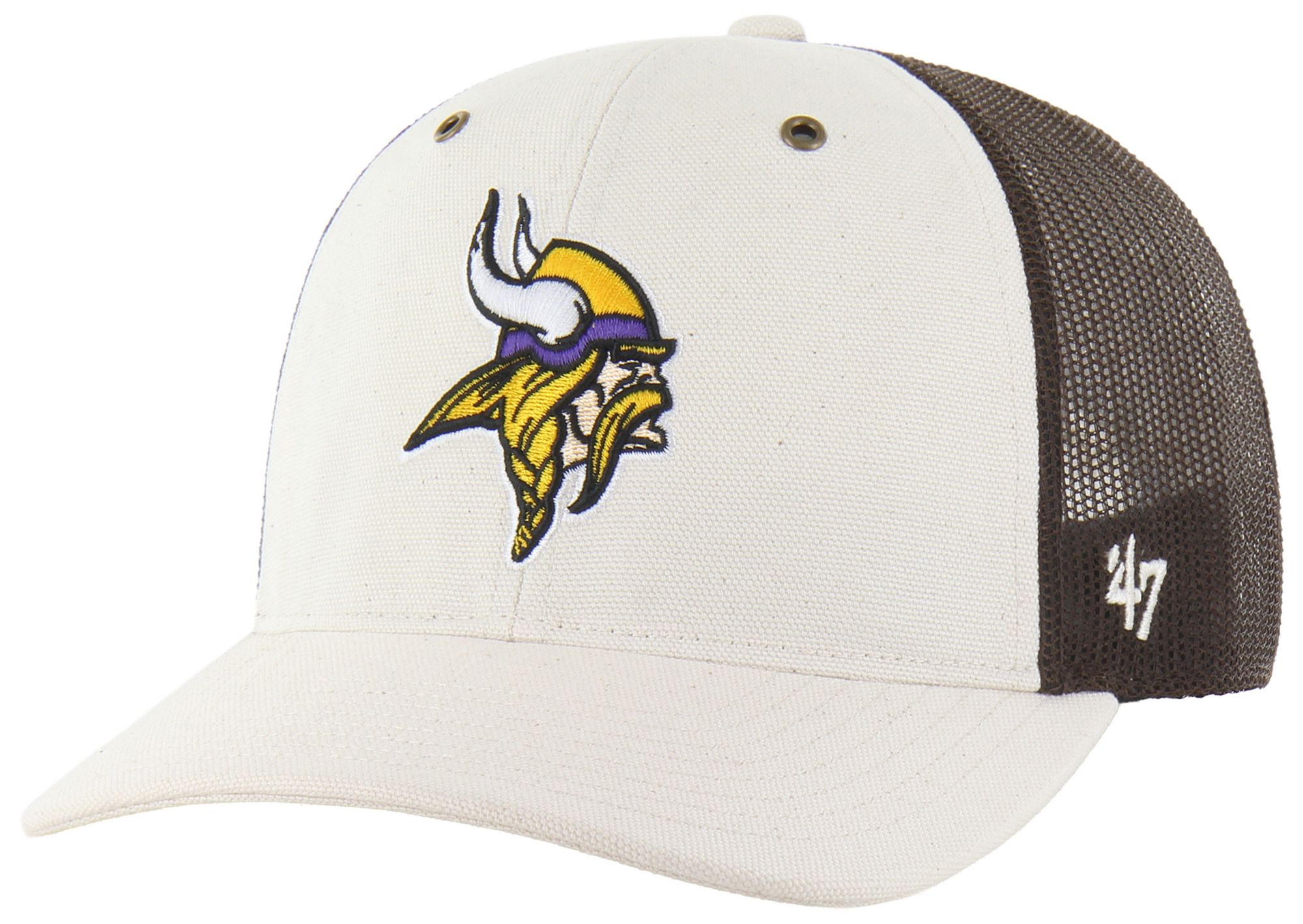 Carhartt x '47 Adult Minnesota Vikings Natural Undyed Adjustable Trucker Hat