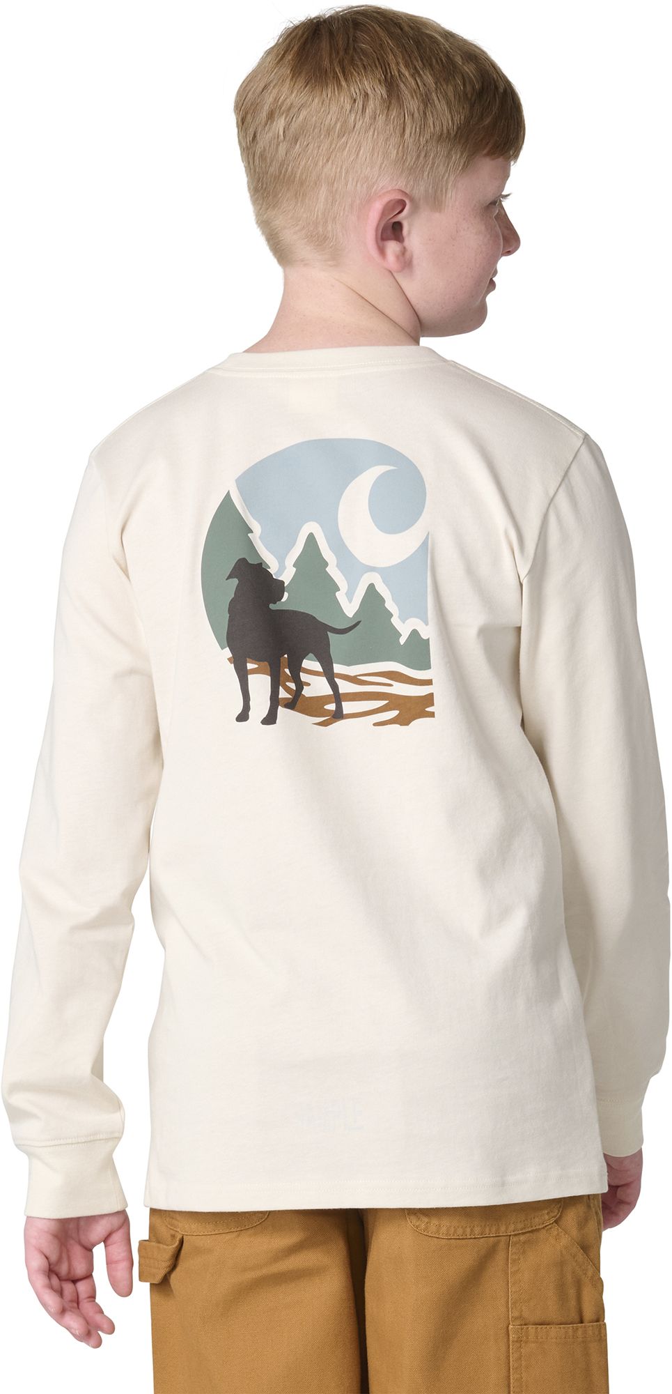 Carhartt Boys' Long Sleeve “C” Dog Pocket Graphic Tee