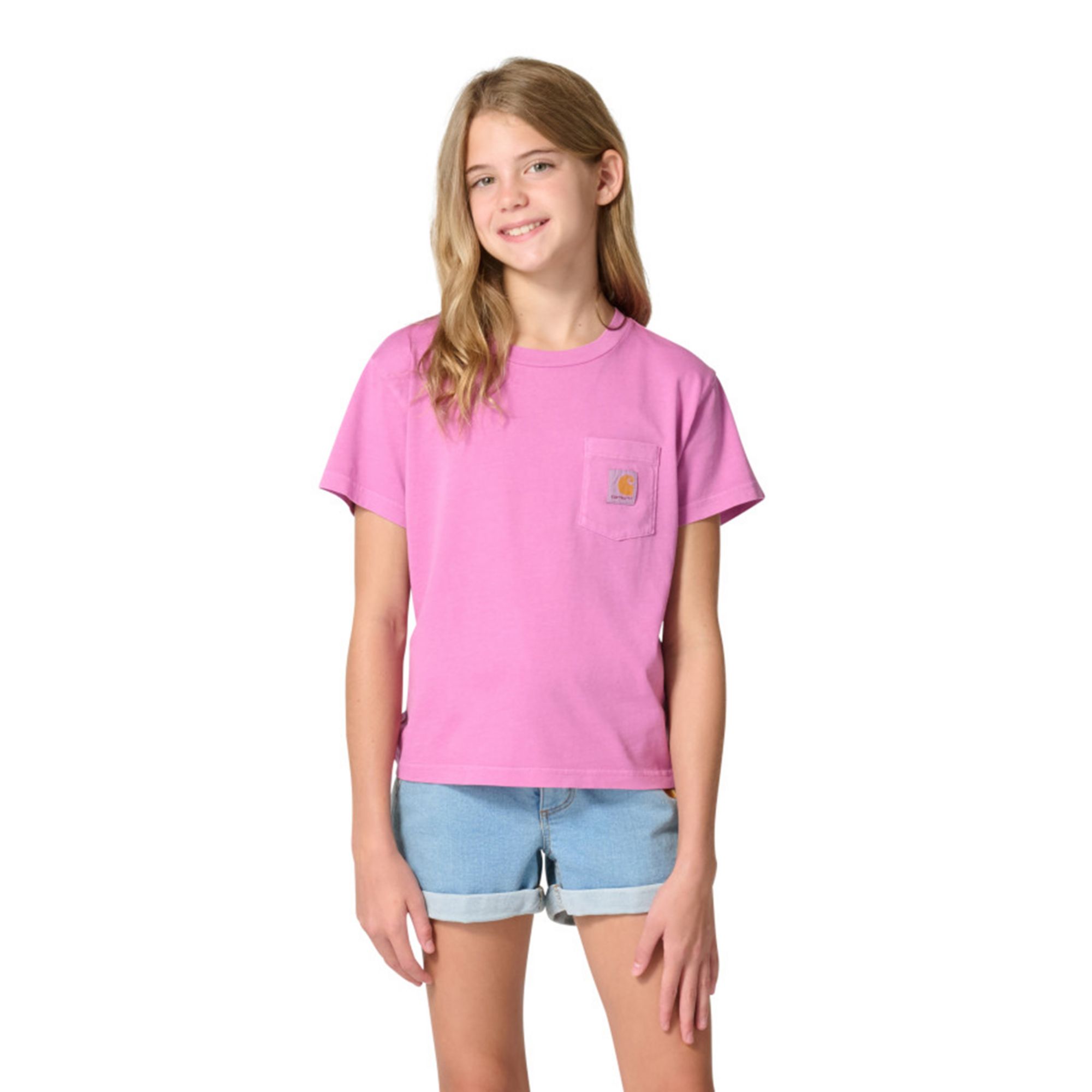 Carhartt Girls' Short Sleeve Re-Engineered Garment Dye Pocket T-Shirt