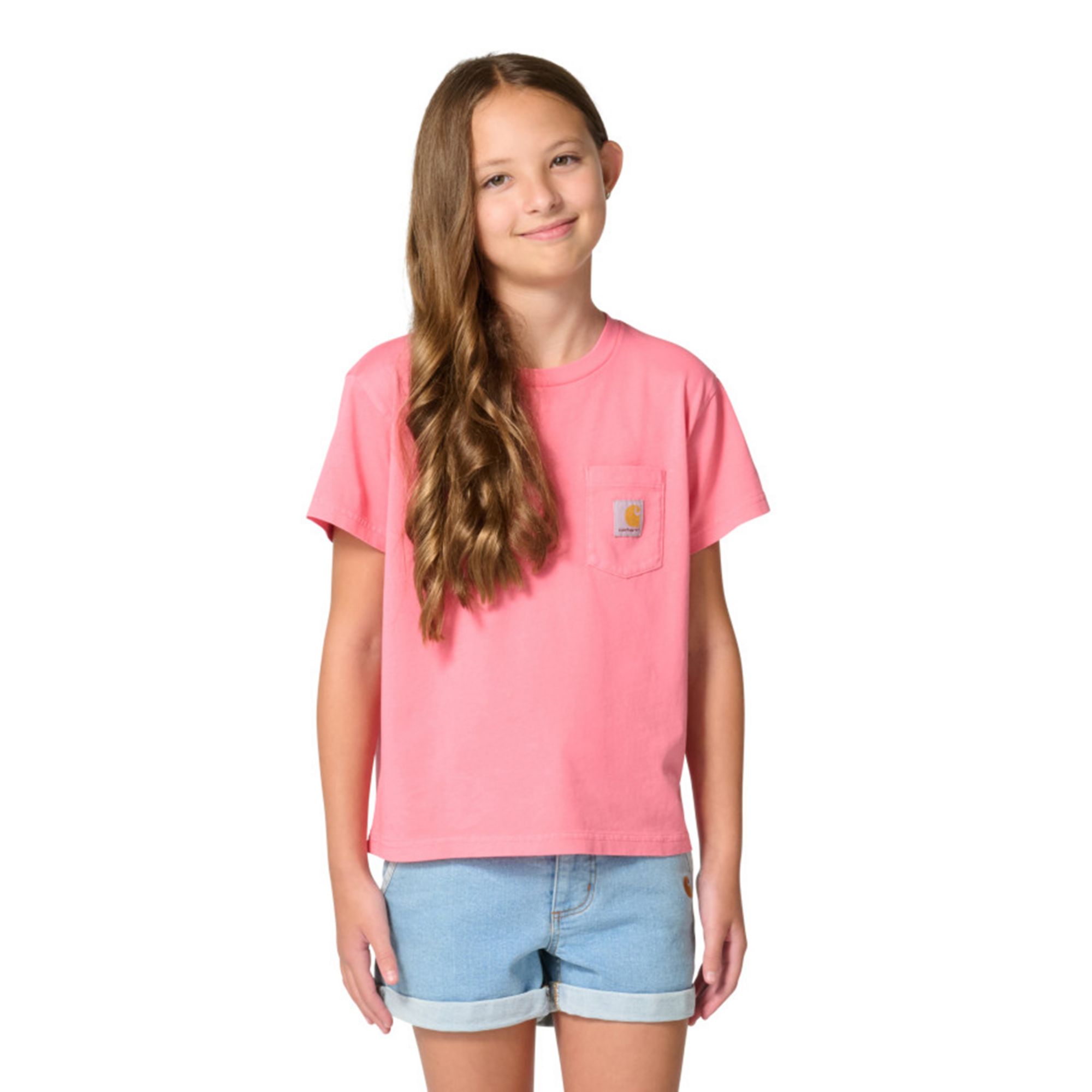 Carhartt Girls' Short Sleeve Re-Engineered Garment Dye Pocket T-Shirt