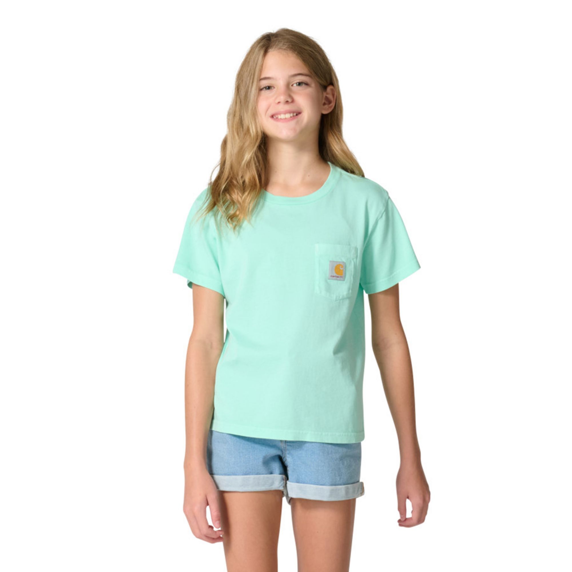Carhartt Girls' Short Sleeve Re-Engineered Garment Dye Pocket T-Shirt