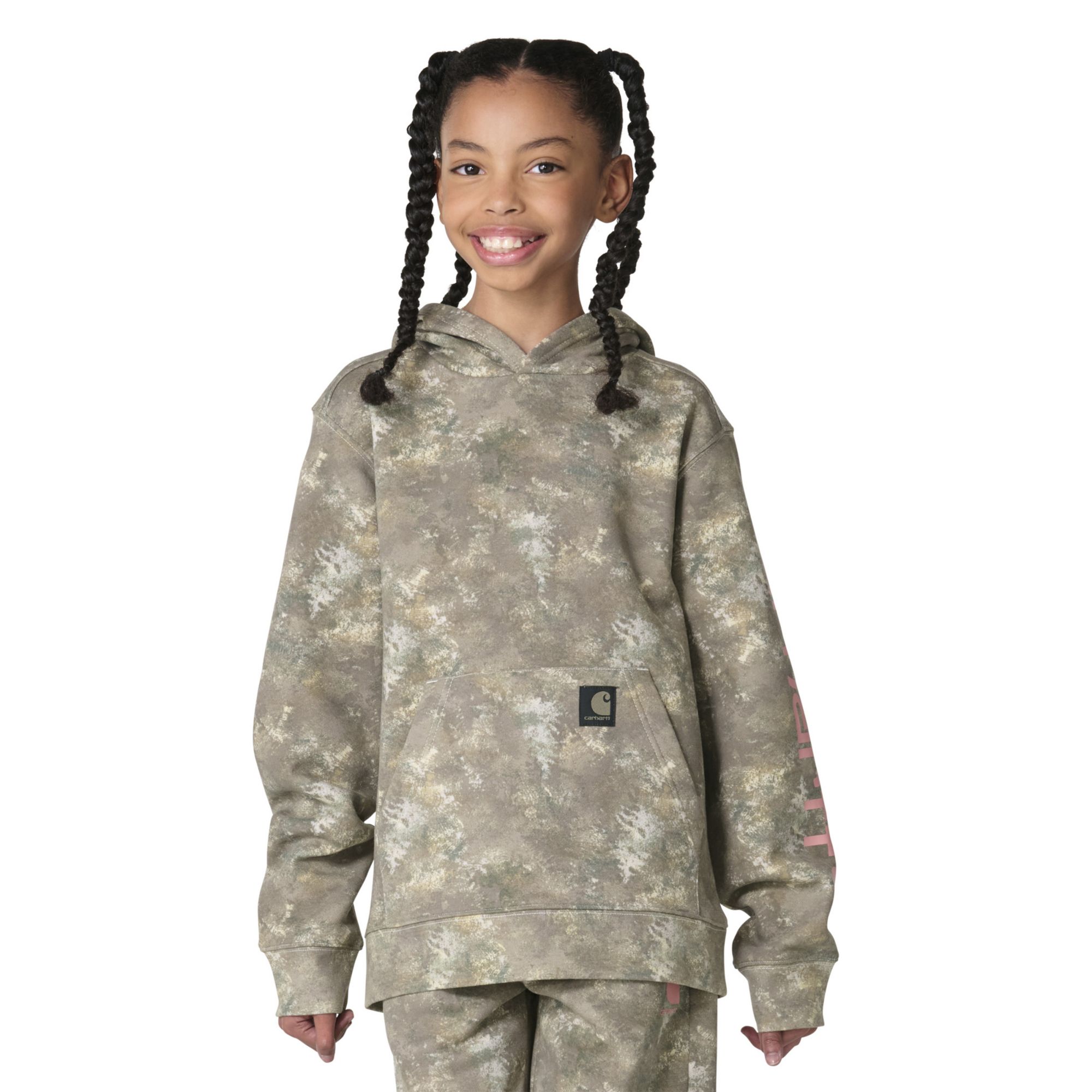 Carhartt Girls' Faded Camo Logo Graphic Hoodie