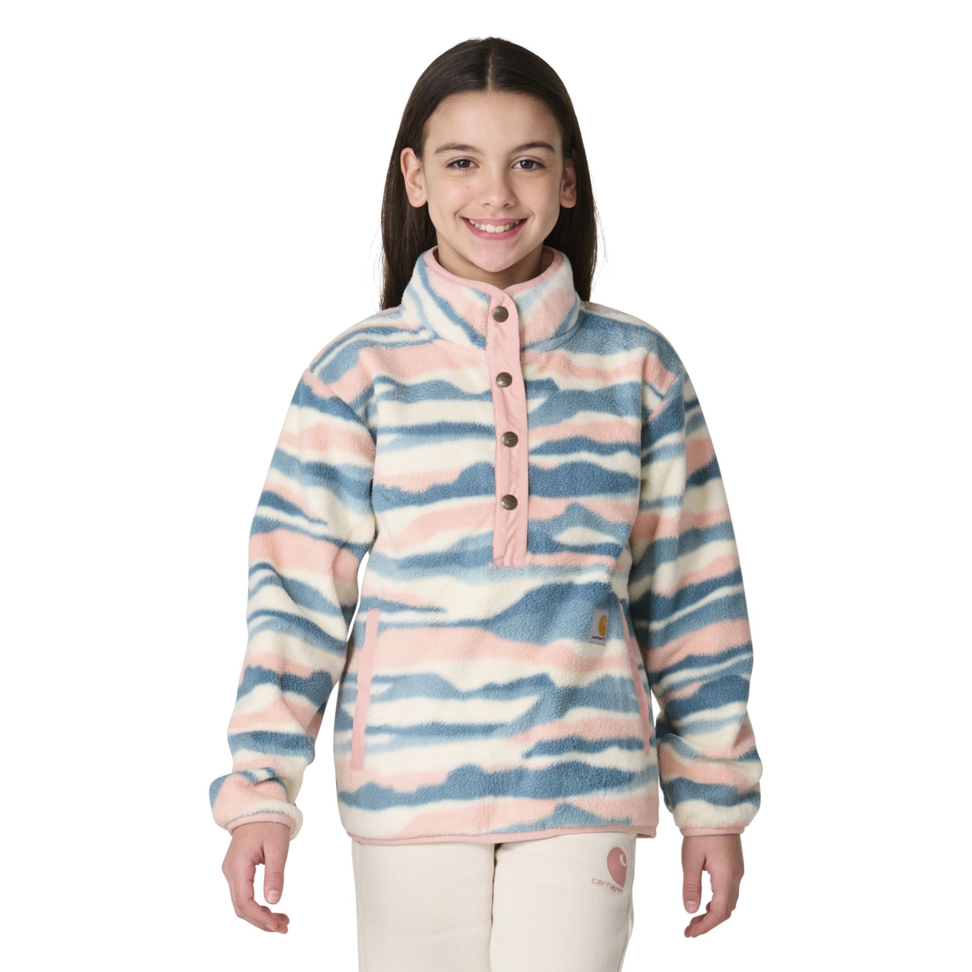 Carhartt Girls' Sherpa 1/4-Snap Printed Sweatshirt