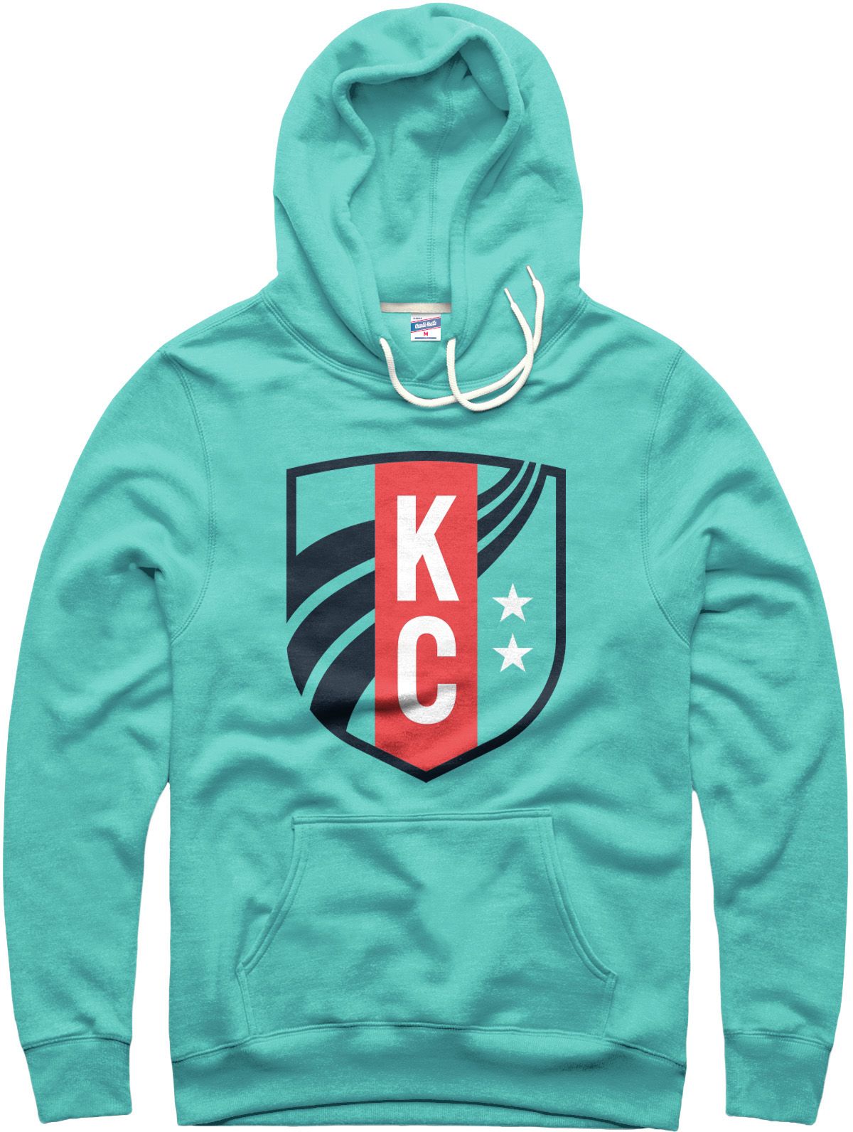 Charlie Hustle Adult Kansas City Current Teal Stacked Pullover Hoodie