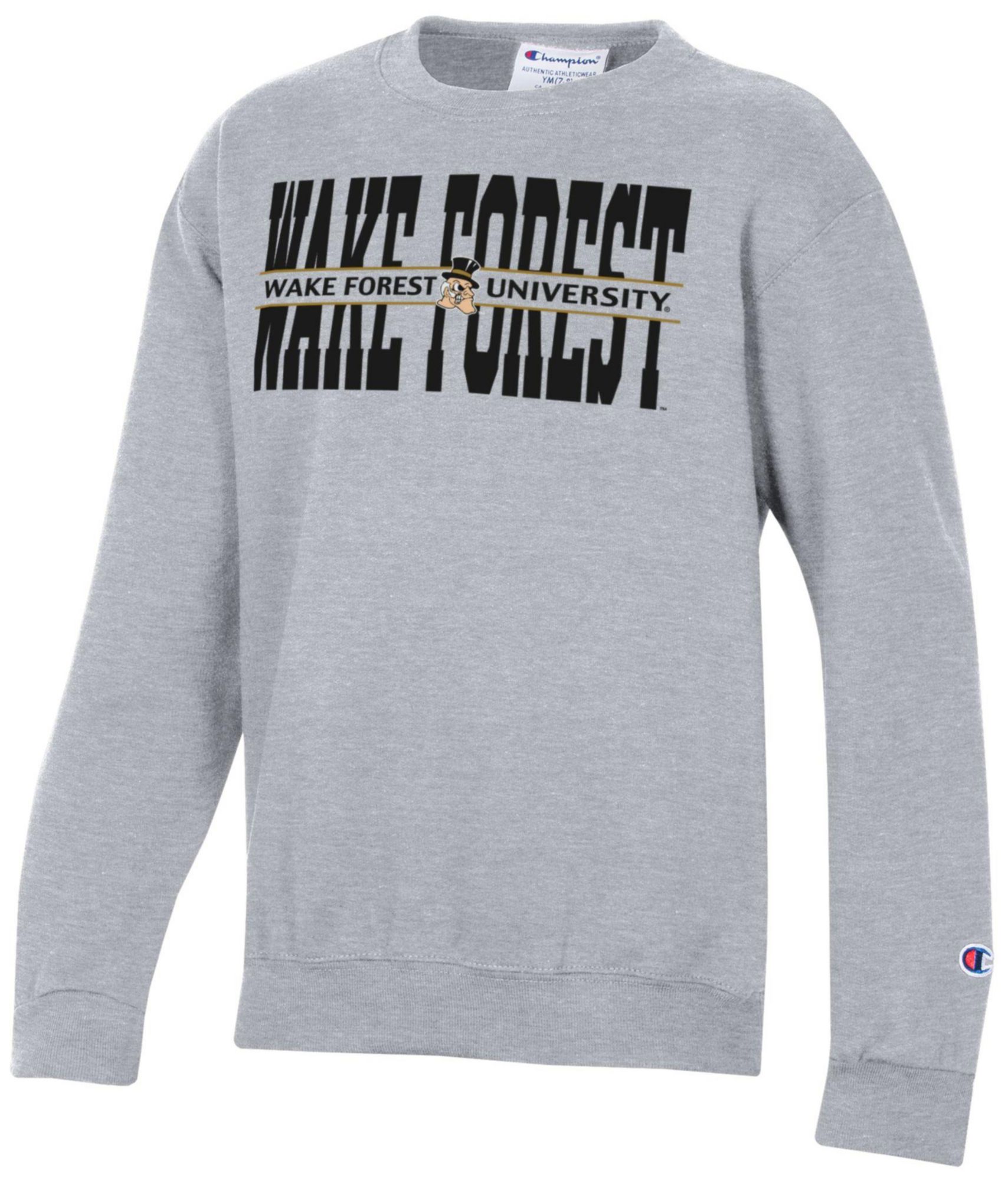 Champion Boys' Wake Forest Demon Deacons Heather Gray Crewneck Sweatshirt