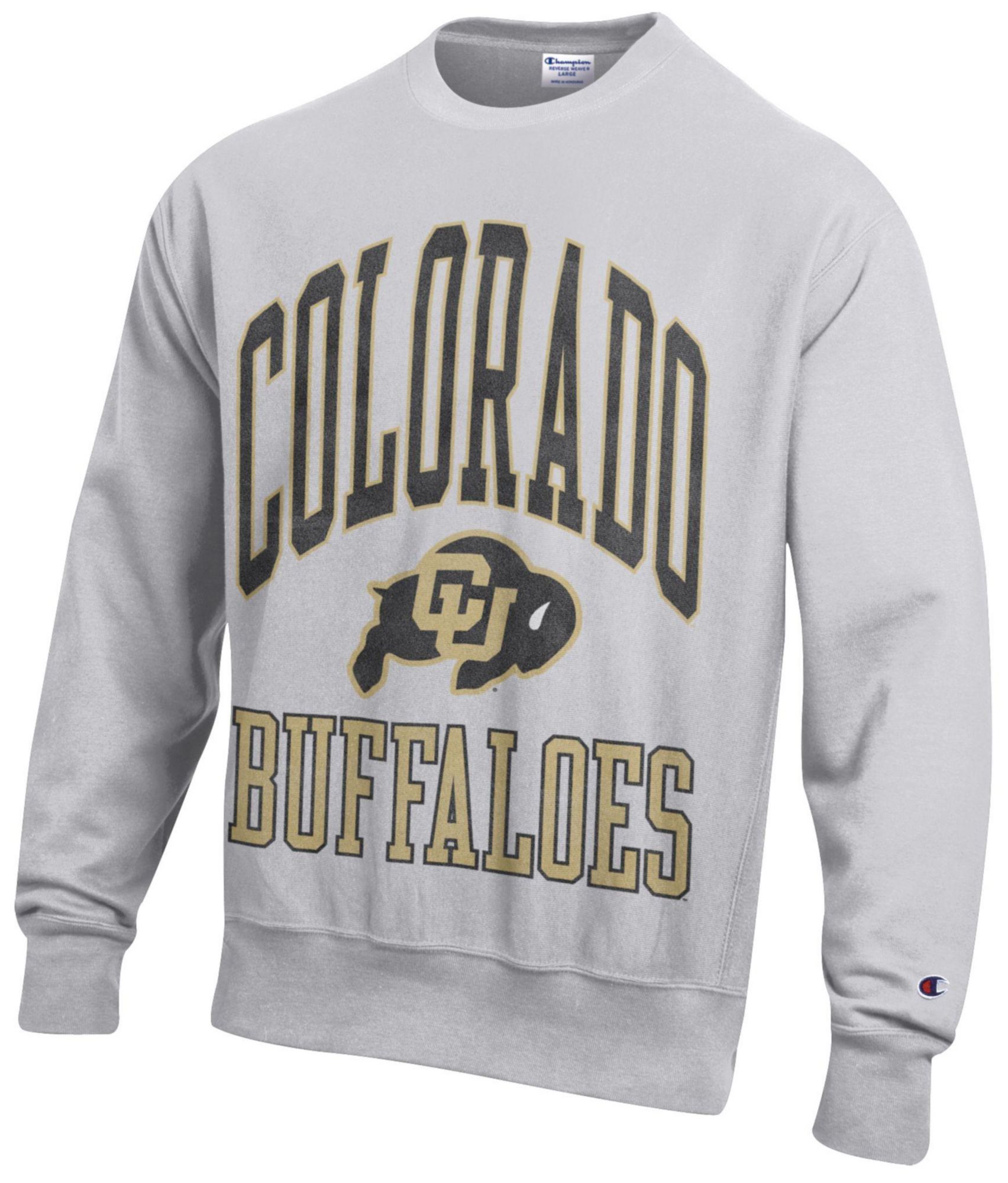 Champion Men's Colorado Buffaloes Silver Gray Reverse Weave Crewneck Sweatshirt