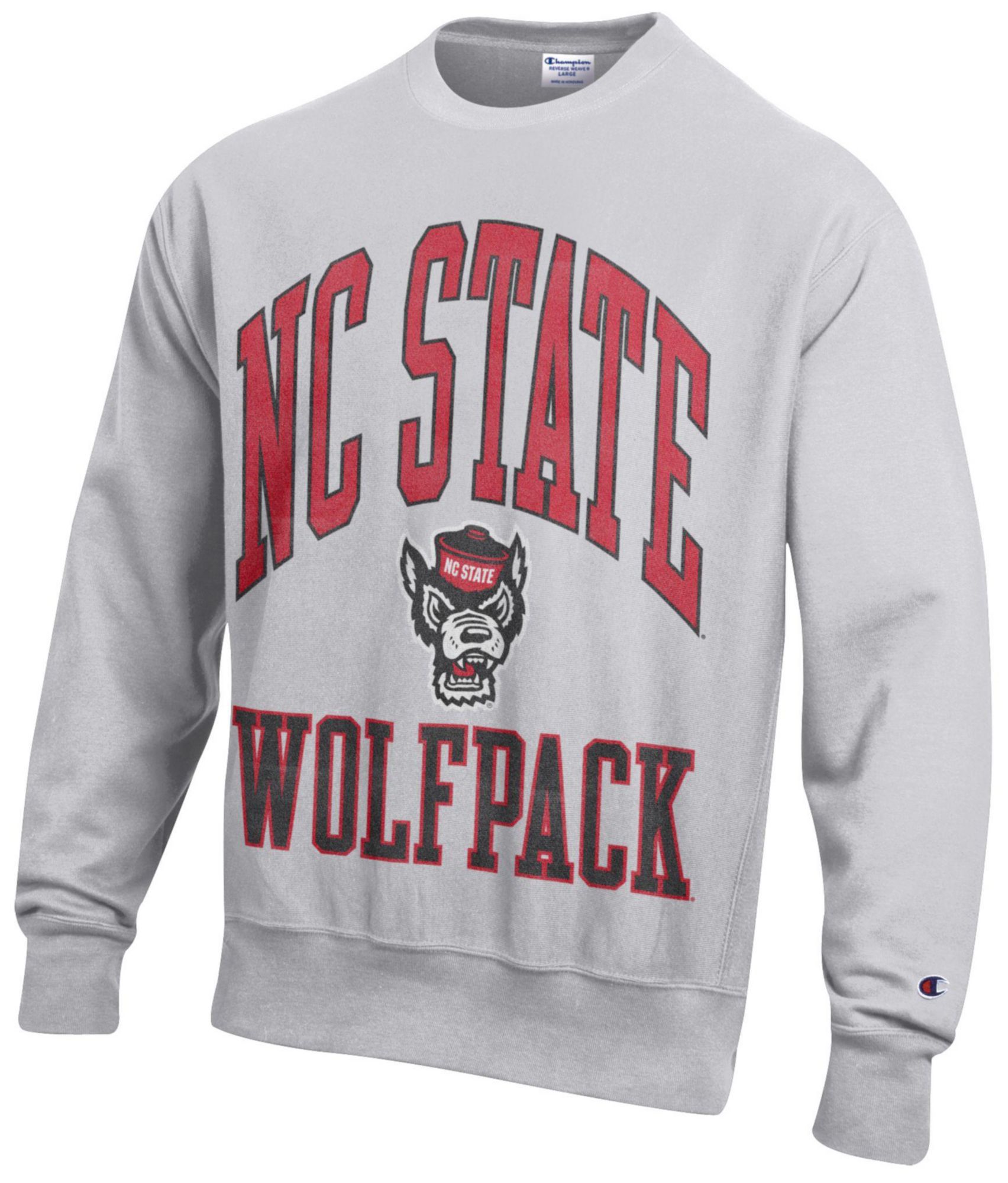 Champion Men's NC State Wolfpack Silver Gray Reverse Weave Crewneck Sweatshirt