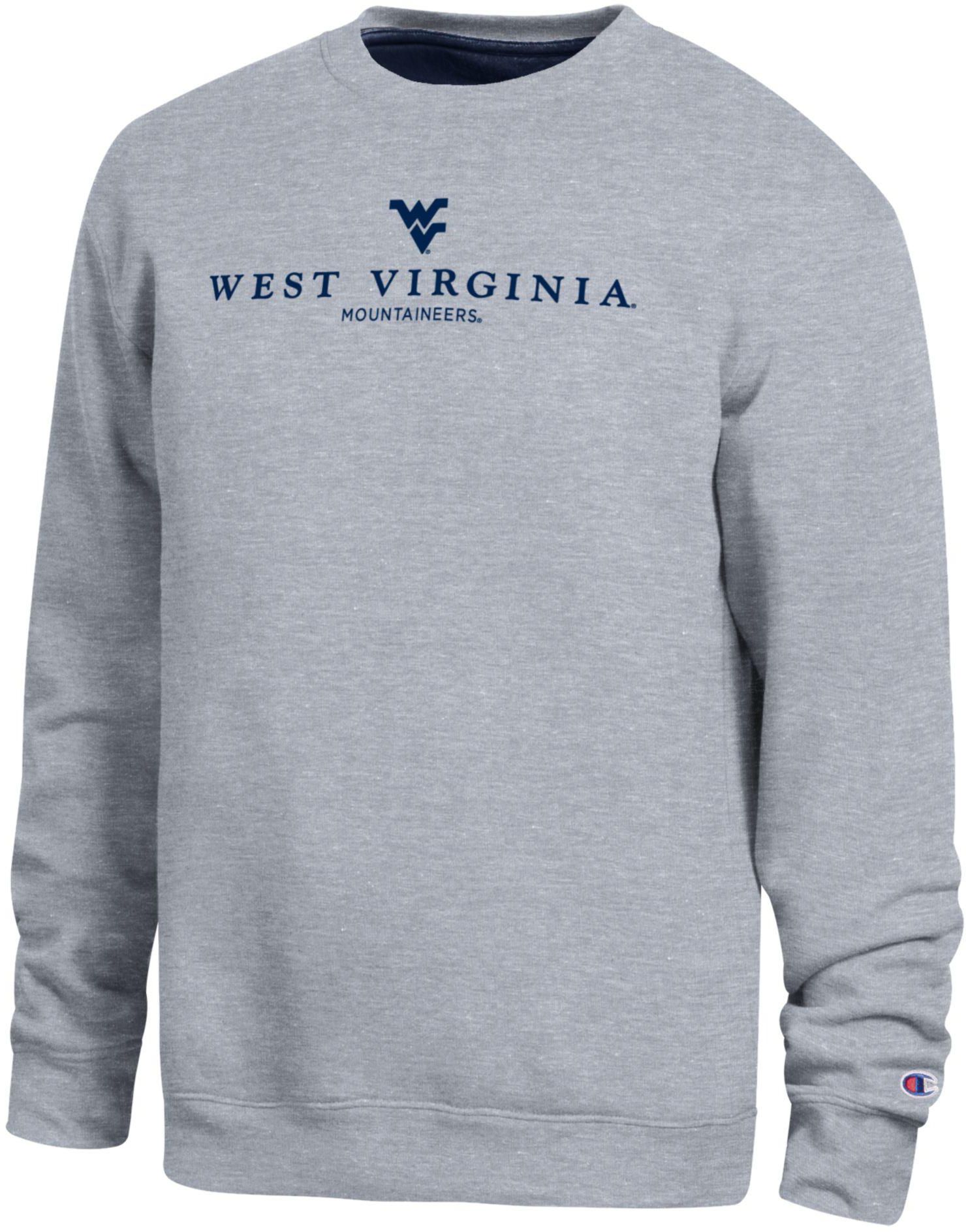 Champion Men's West Virginia Mountaineers Oxford Contrast Crewneck Sweatshirt