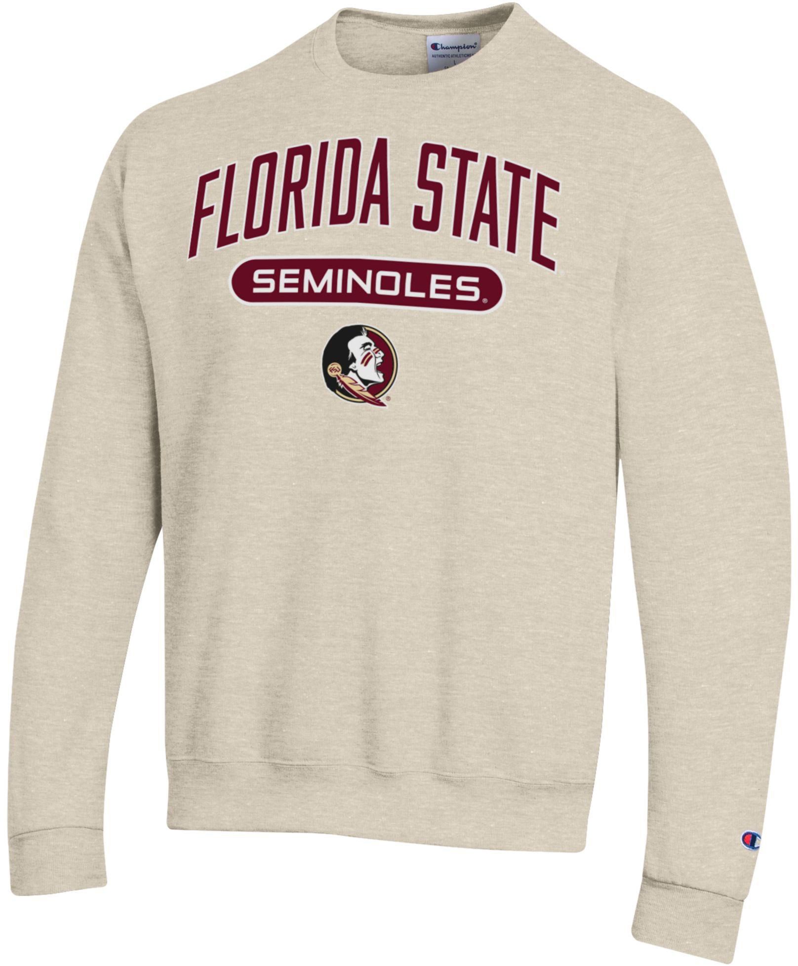 Champion Adult Florida State Seminoles Eco Powerblend Crewneck Sweatshirt, Men's, XXL, White