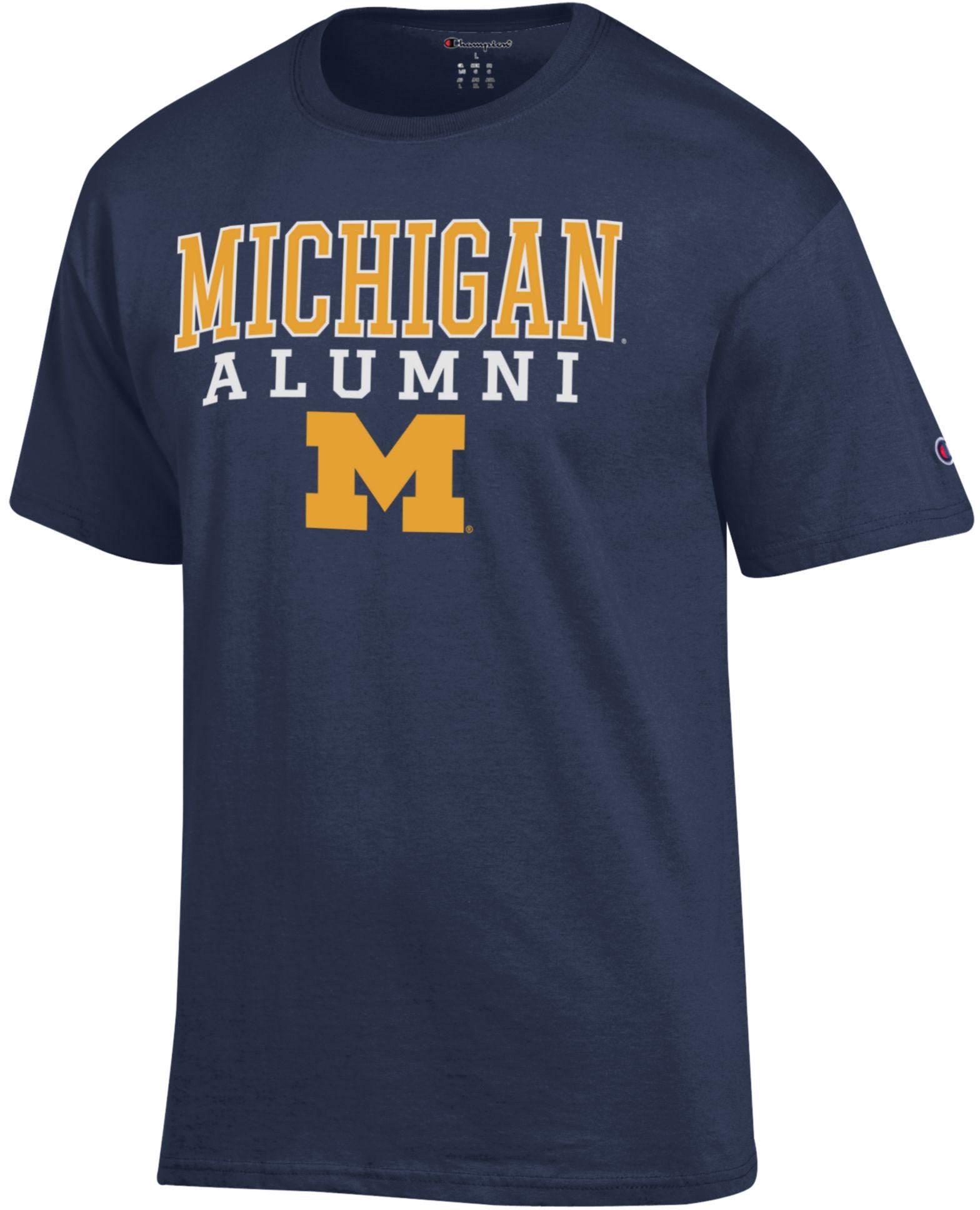 Champion Adult Michigan Wolverines Jersey Alumni T-Shirt, Men's, XXL, Blue