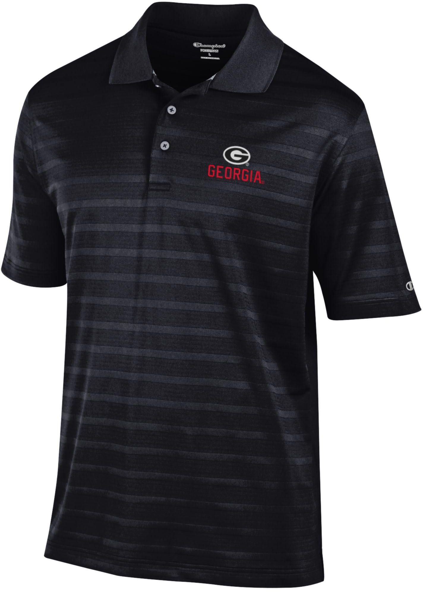 Champion Men's Georgia Bulldogs Black Textured Polo