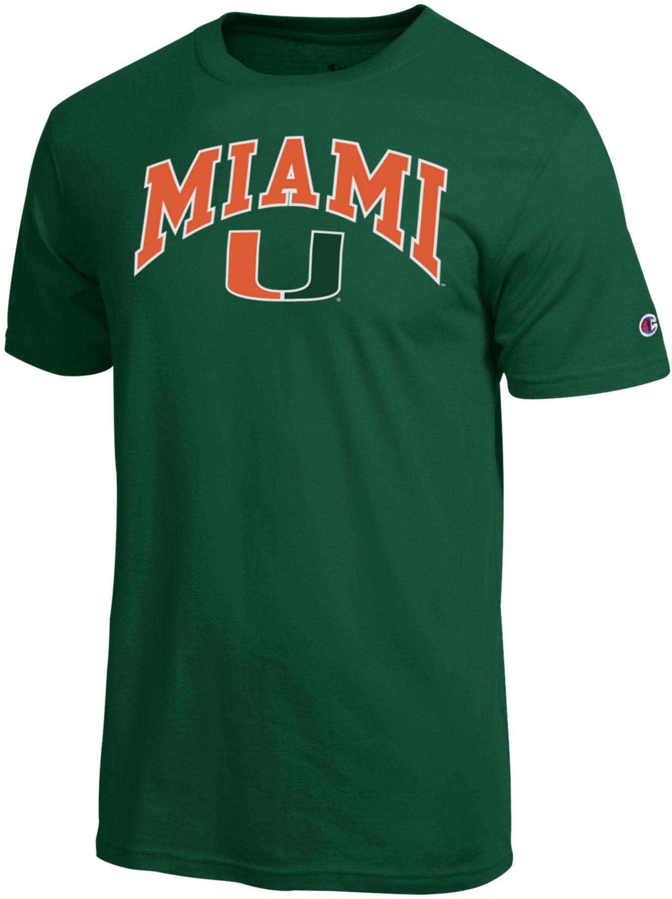 Champion Men's Miami Hurricanes Dark Green T-Shirt
