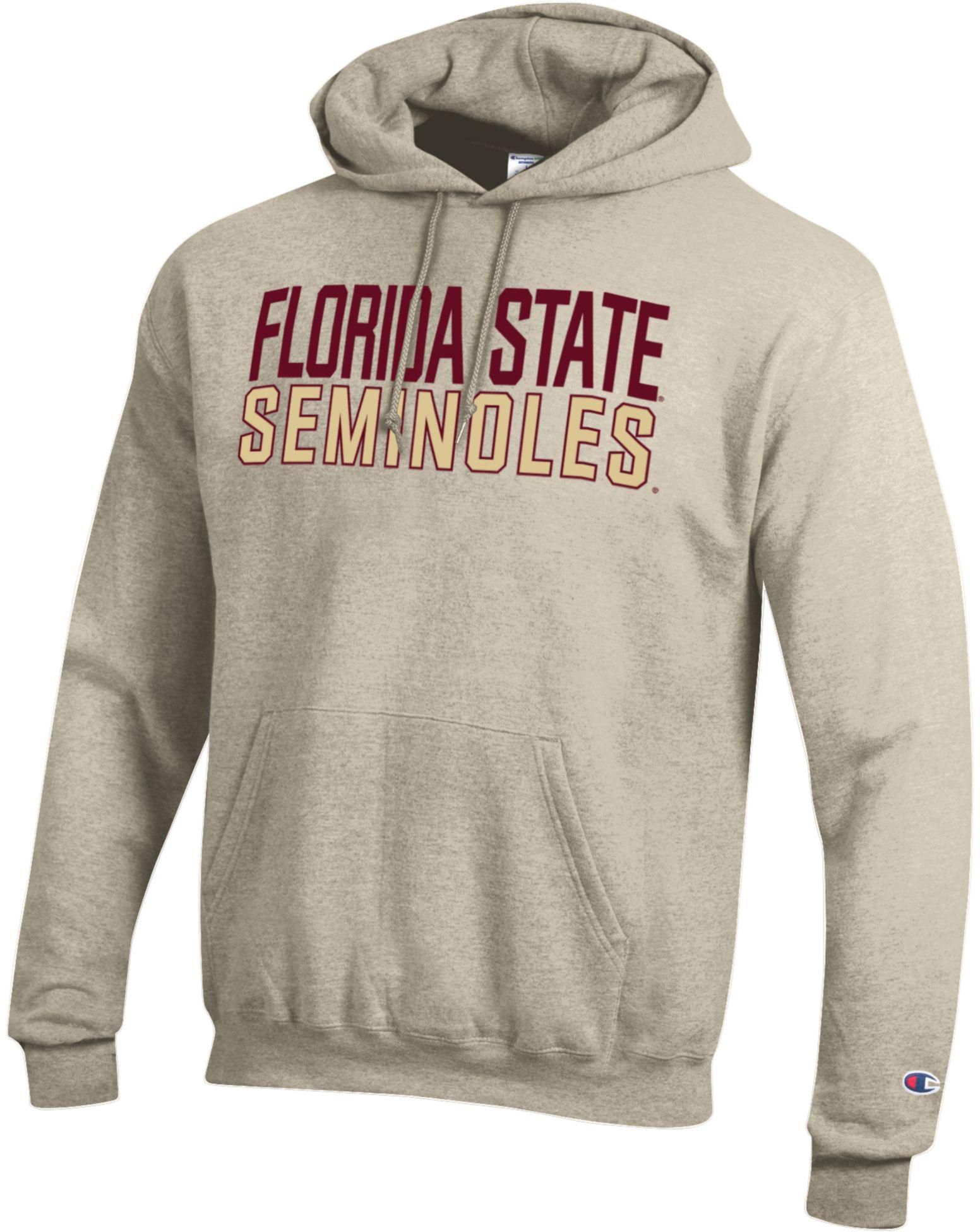 Champion Adult Florida State Seminoles Eco Powerblend Hoodie, Men's, Medium, White