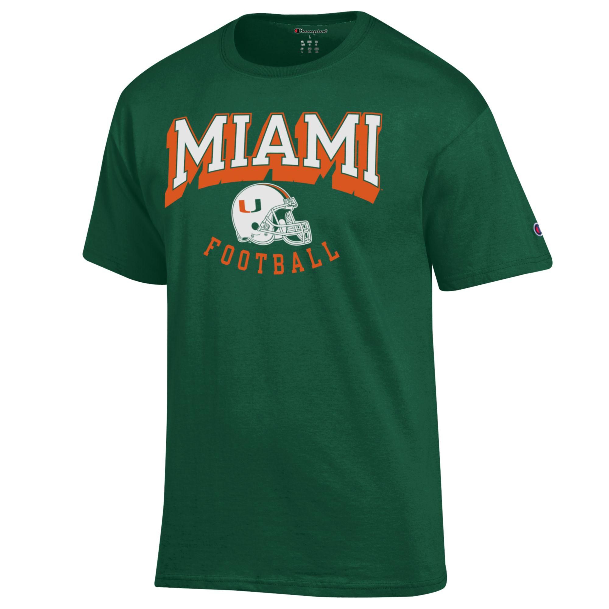 Champion Men's Miami Hurricanes Football Helmet T-Shirt