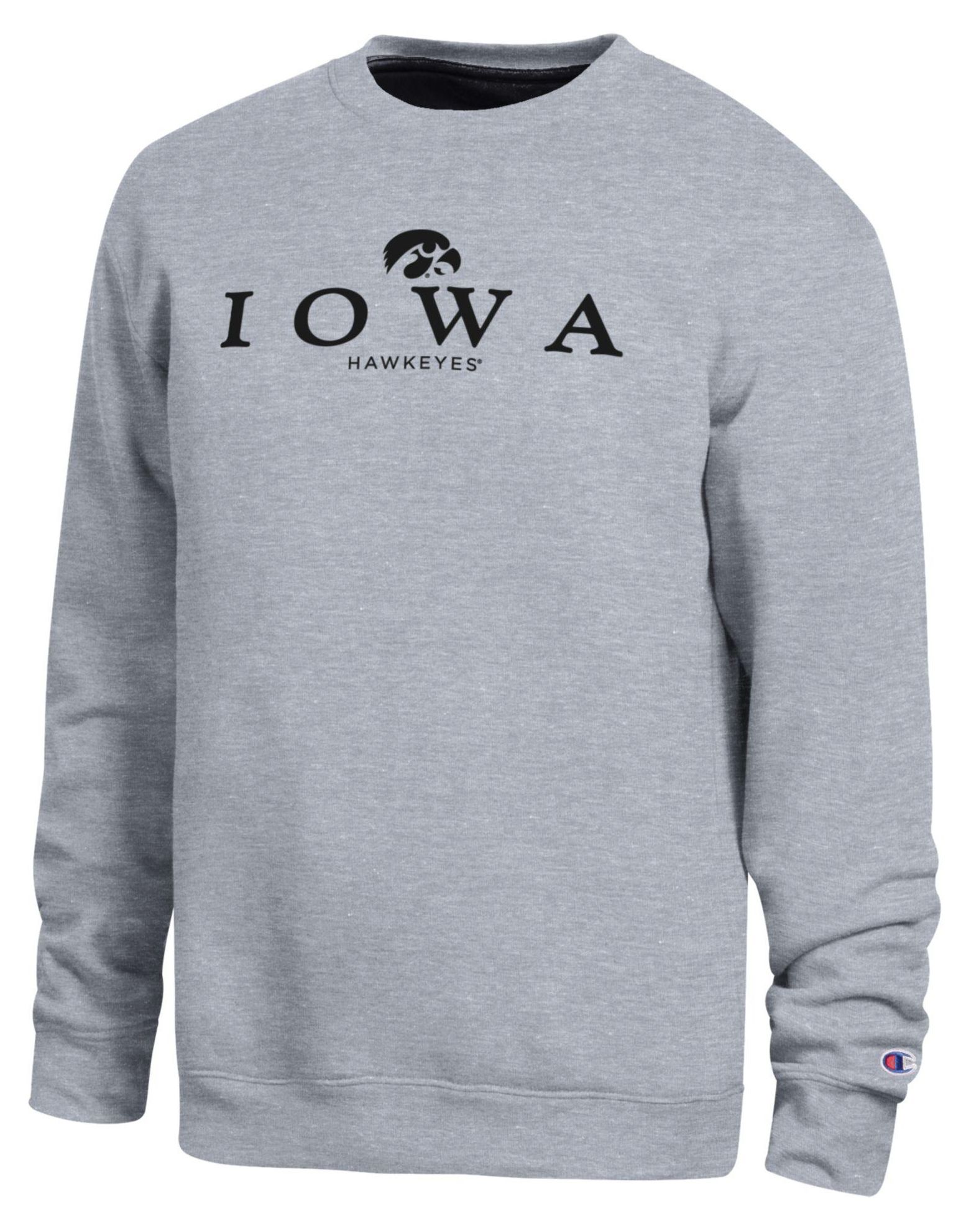 Champion Men's Iowa Hawkeyes Oxford Contrast Crewneck Sweatshirt