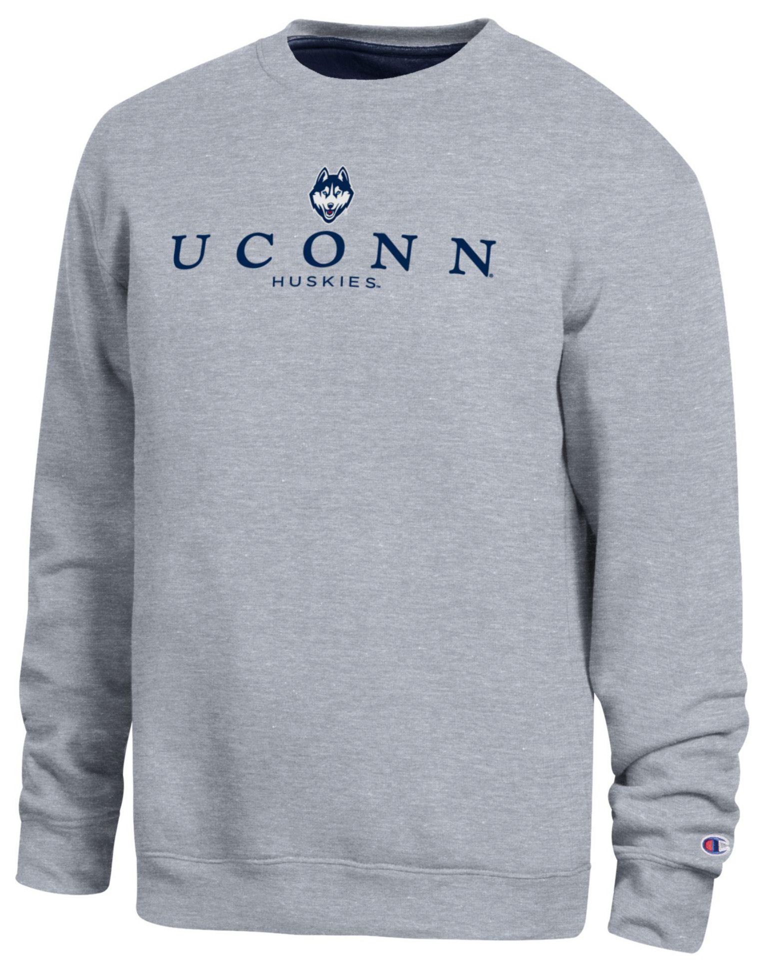 Champion Men's UConn Huskies Oxford Contrast Crewneck Sweatshirt