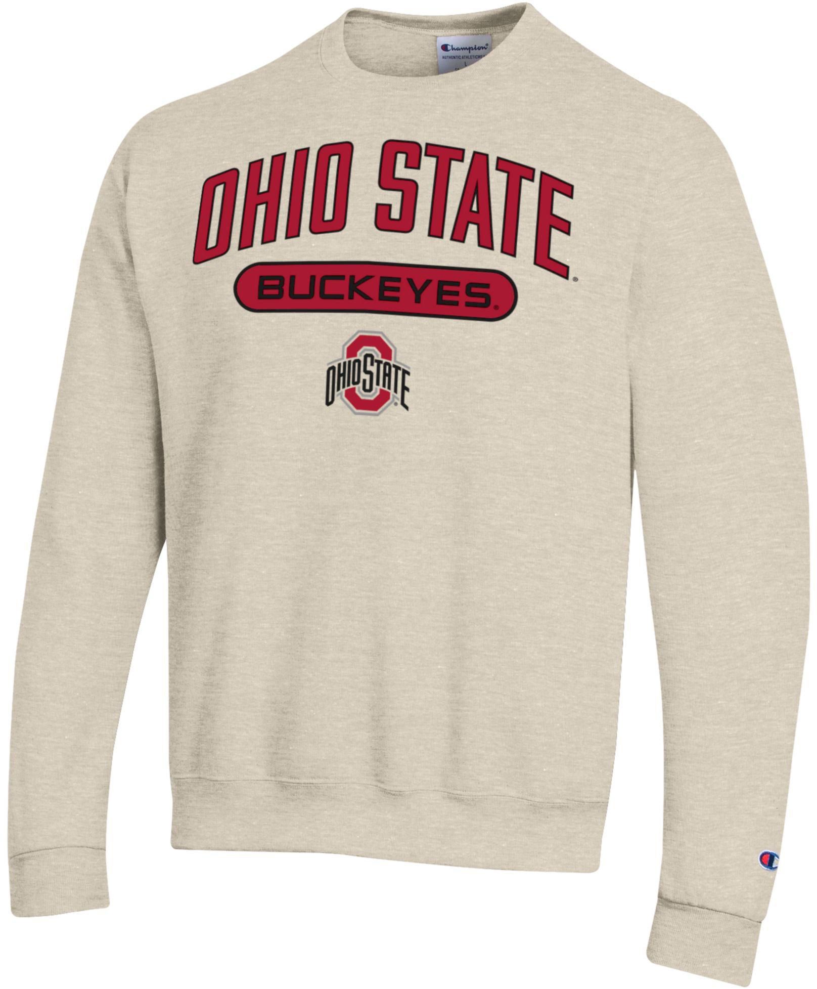 Champion Adult Ohio State Buckeyes Eco Powerblend Crewneck Sweatshirt, Men's, XXL, White