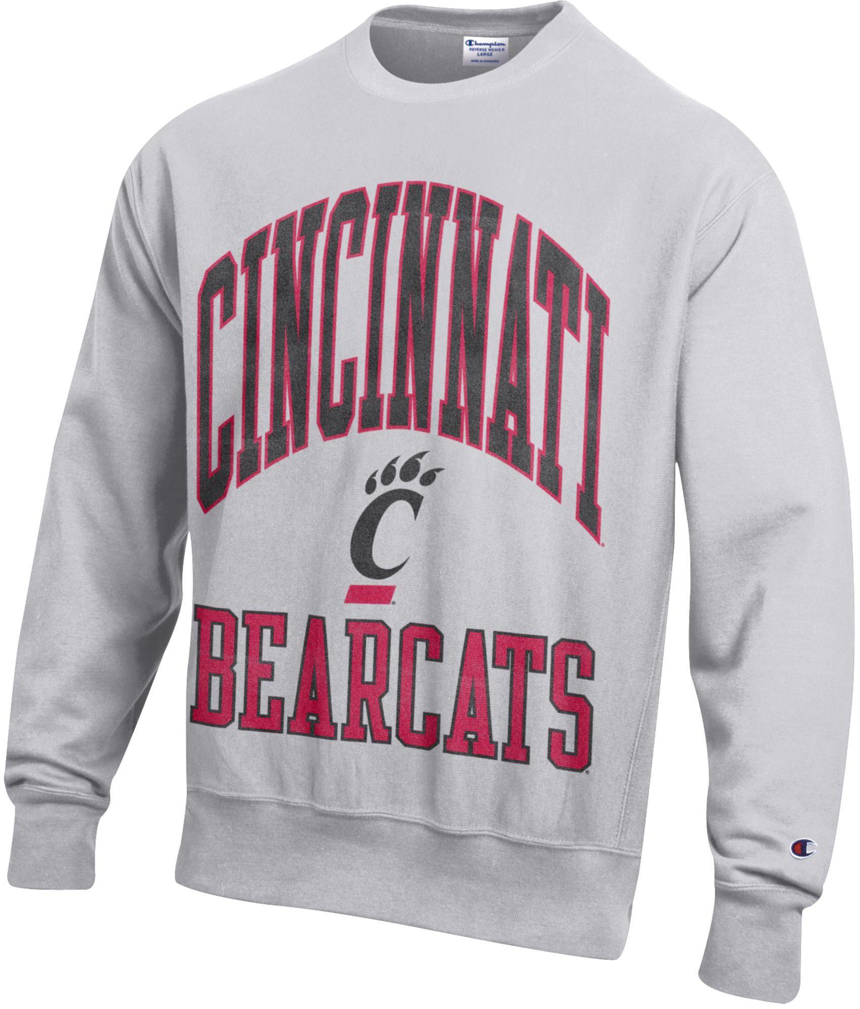Champion Men's Cincinnati Bearcats Silver Gray Reverse Weave Crewneck Sweatshirt