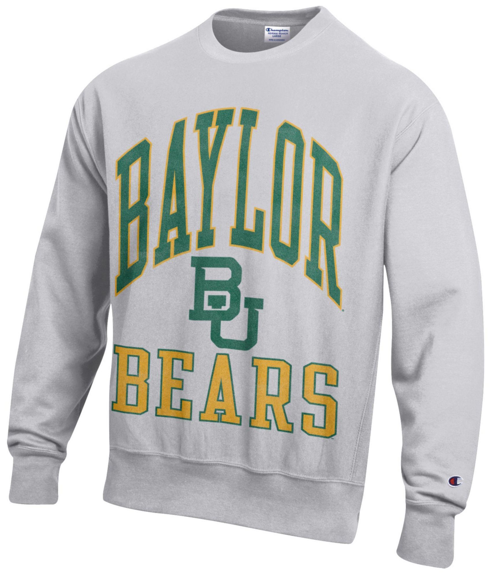 Champion Men's Baylor Bears Silver Gray Reverse Weave Crewneck Sweatshirt