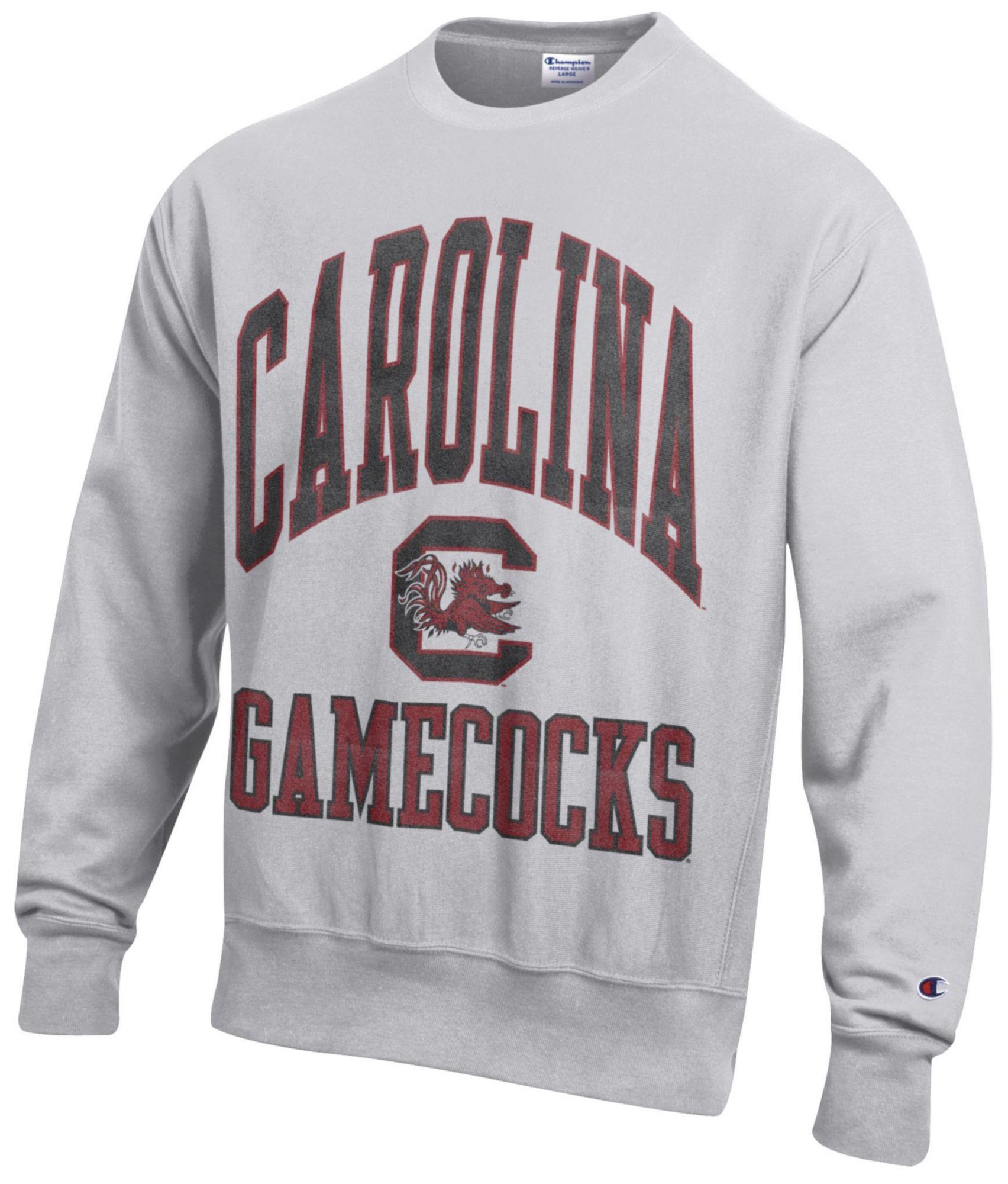 Champion Men's South Carolina Gamecocks Silver Gray Reverse Weave Crewneck Sweatshirt
