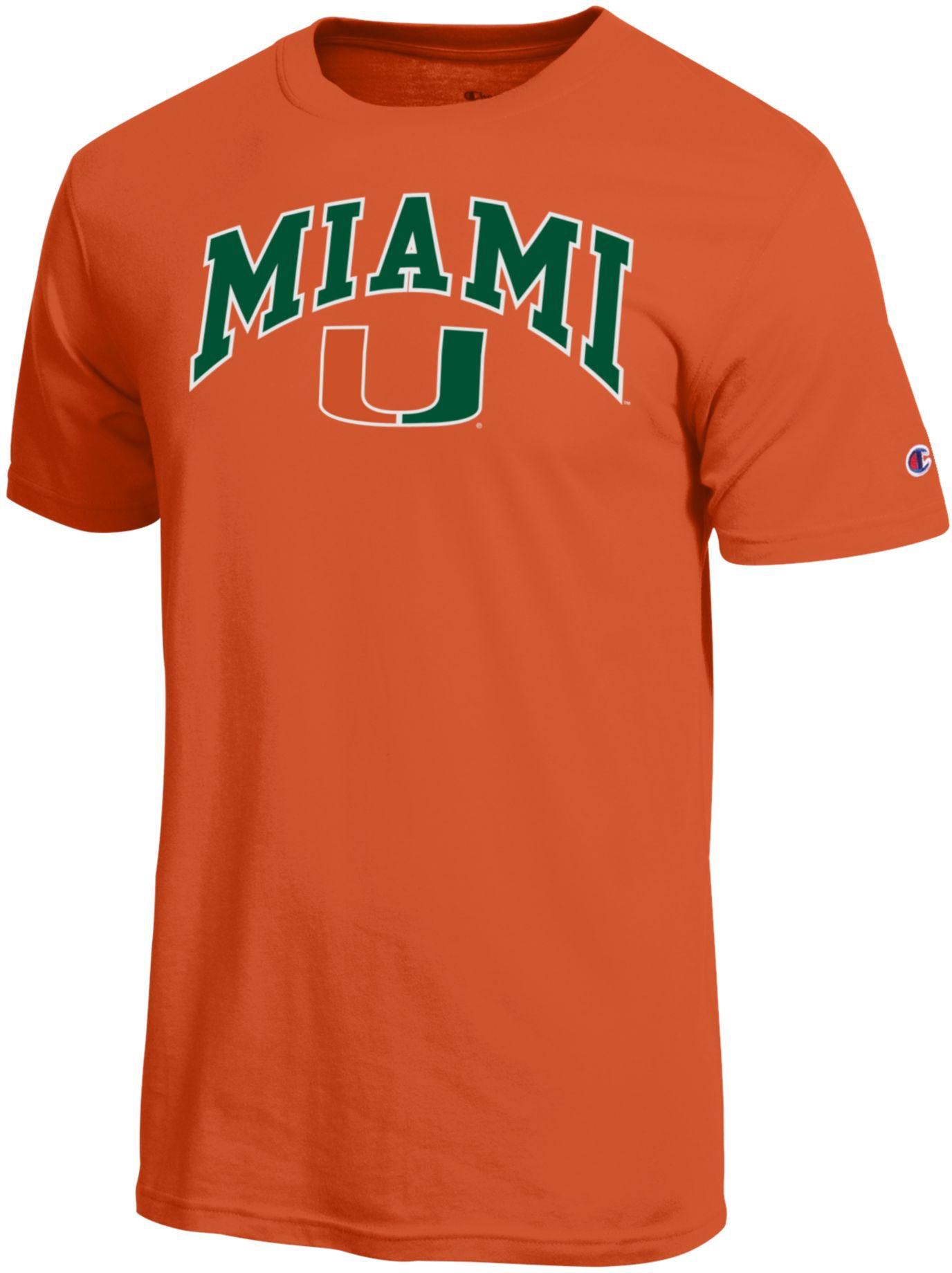 Champion Men's Miami Hurricanes Orange T-Shirt